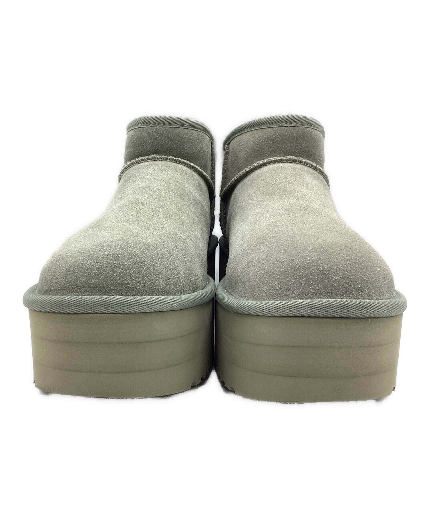 中古・古着通販】UGG (アグ) 厚底ショートムートンブーツ カーキ