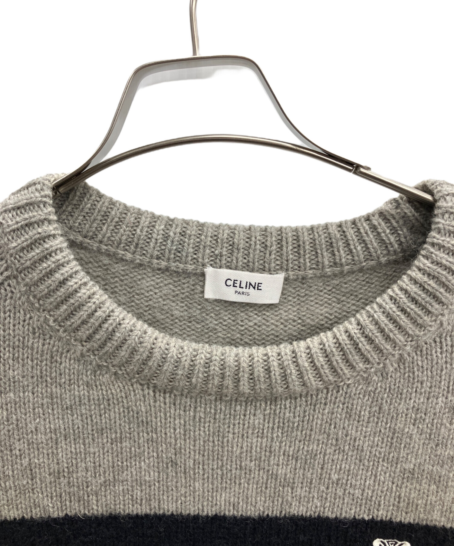 中古・古着通販】CELINE (セリーヌ) トリオンフ刺繍入りラウンドネック