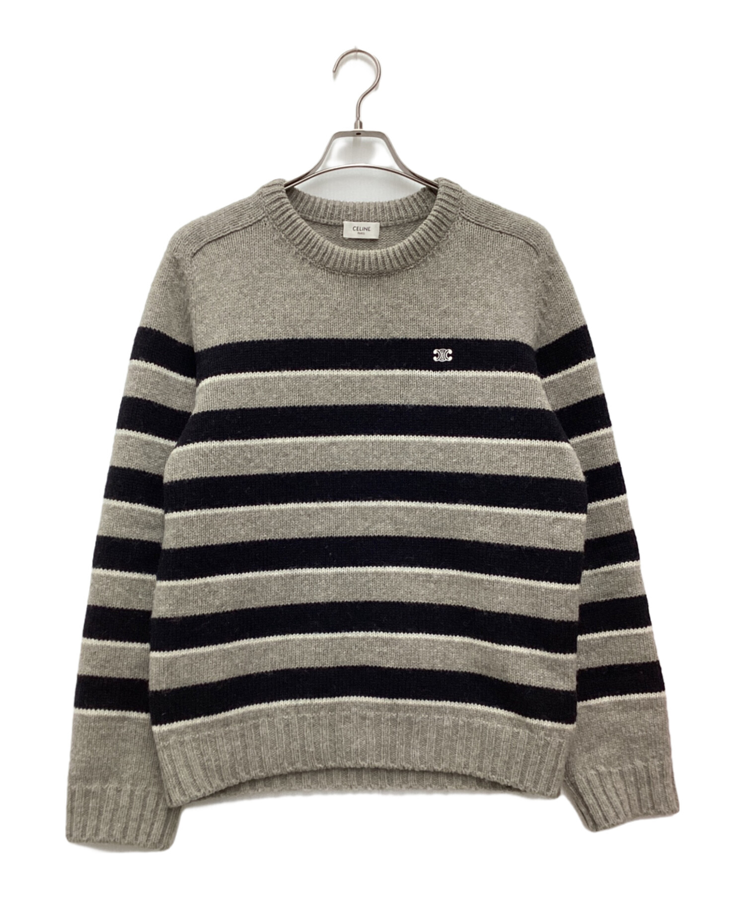 中古・古着通販】CELINE (セリーヌ) トリオンフ刺繍入りラウンドネック