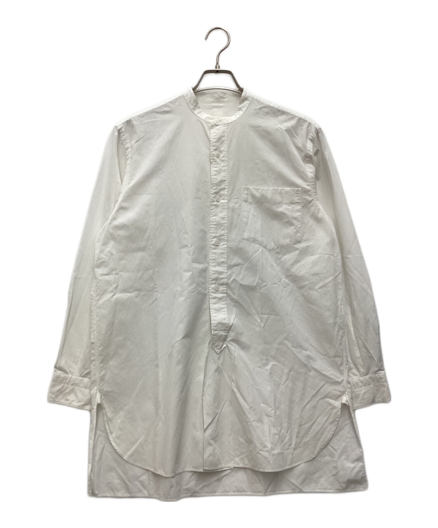 中古・古着通販】COMOLI (コモリ) バンドカラーシャツ ホワイト サイズ