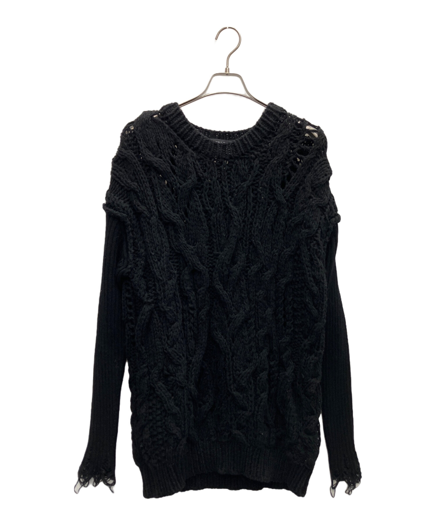 ジュンヤワタナベコムデギャルソン 黒 ニット 毛100% 中古・古着通販】JUNYA WATANABE COMME des GARCONS ((ジュンヤ