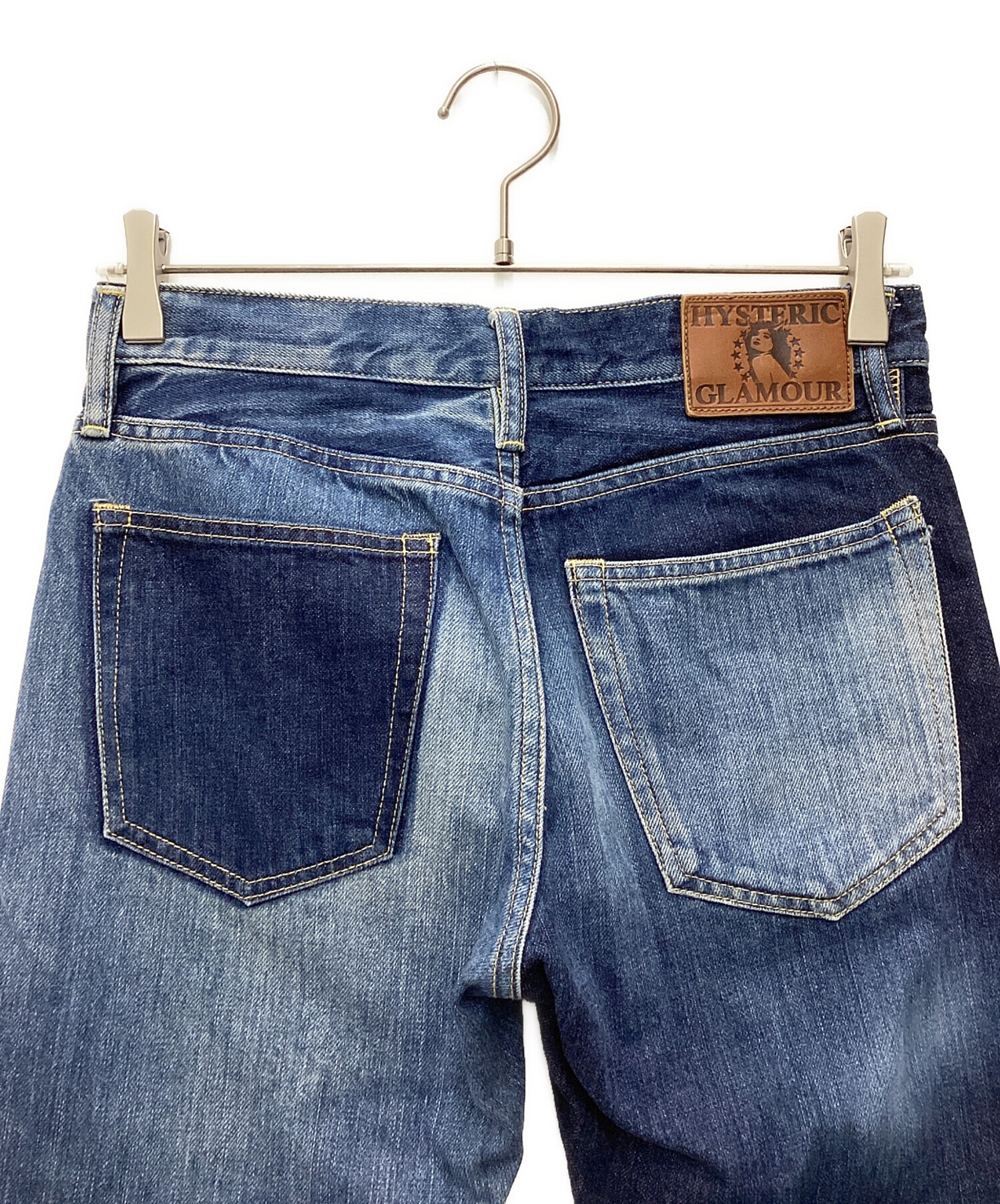 HYSTERIC GLAMOUR ヒステリックグラマー 0241AP12 HRLR加工 スリムストレート デニム パンツ インディゴブルー系 28【中古】 中古・古着通販】Hysteric Glamour (ヒステリックグラマー) HRLR加工