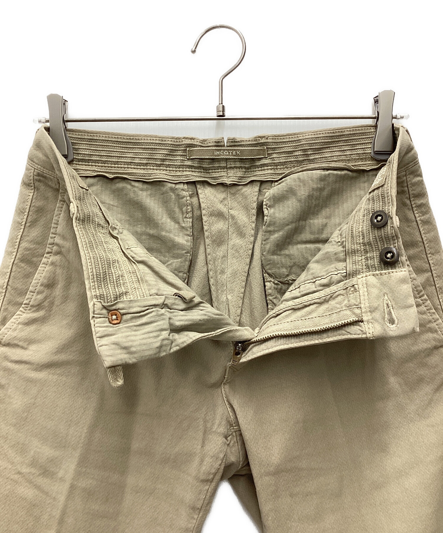 中古・古着通販】INCOTEX (インコテックス) ストレートパンツ カーキ