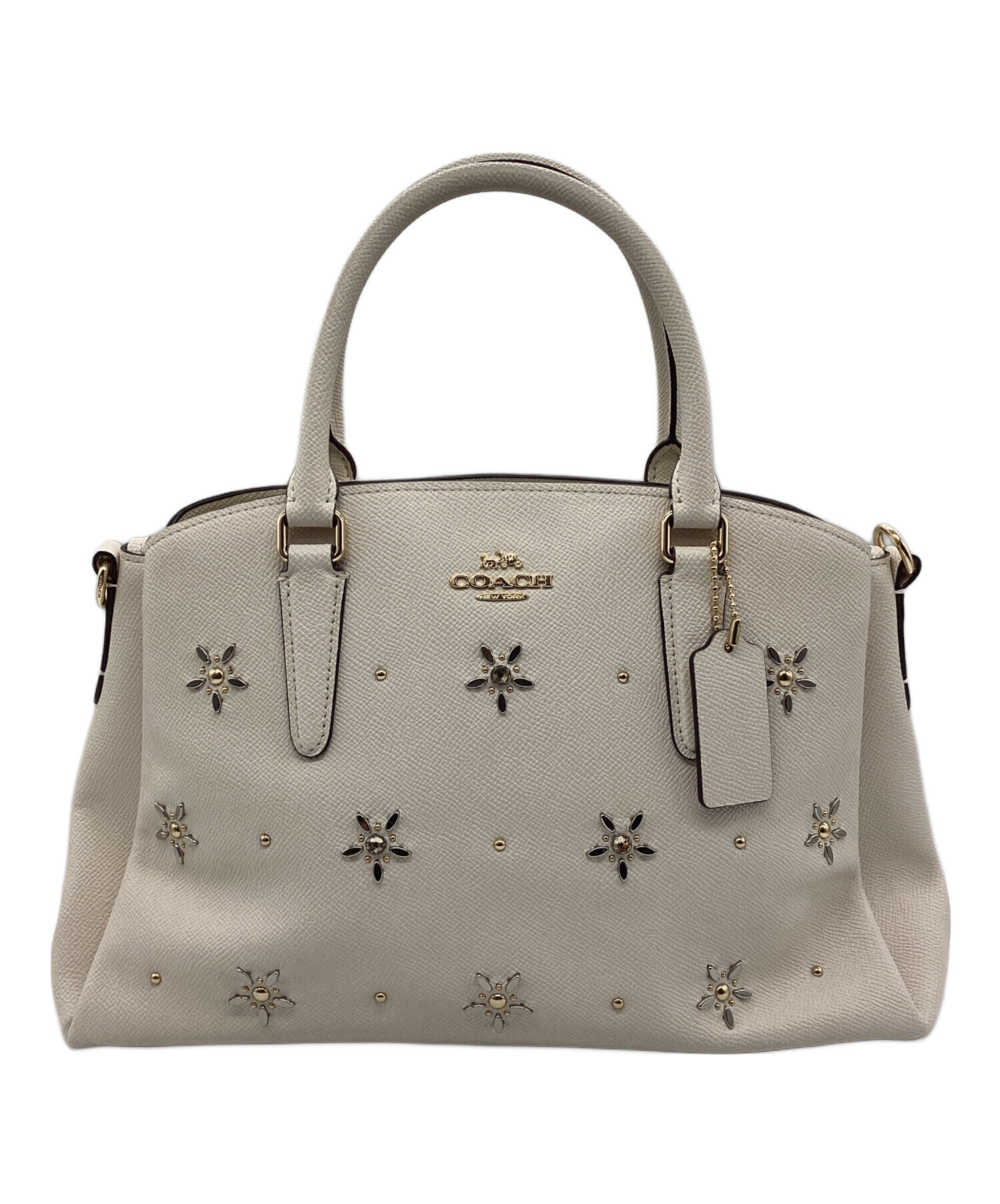 リ*オ様 COACH レザー ハンドバッグ　アイボリー 中古・古着通販】COACH (コーチ) ハンドバッグ アイボリー｜ブランド