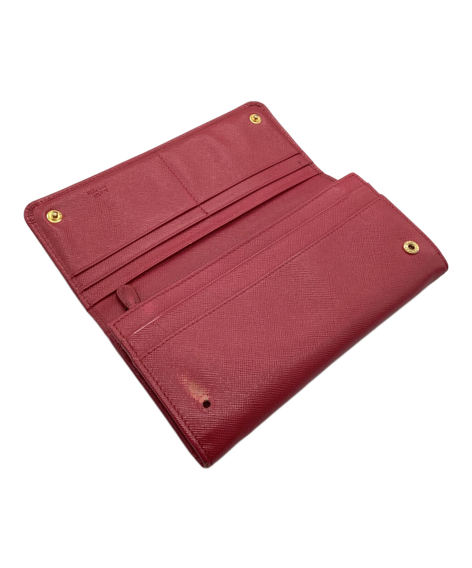 プラダ　サフィアーノ 長財布 ピンク 中古 中古・古着通販】PRADA (プラダ) 長財布 サフィアーノ ショッキング