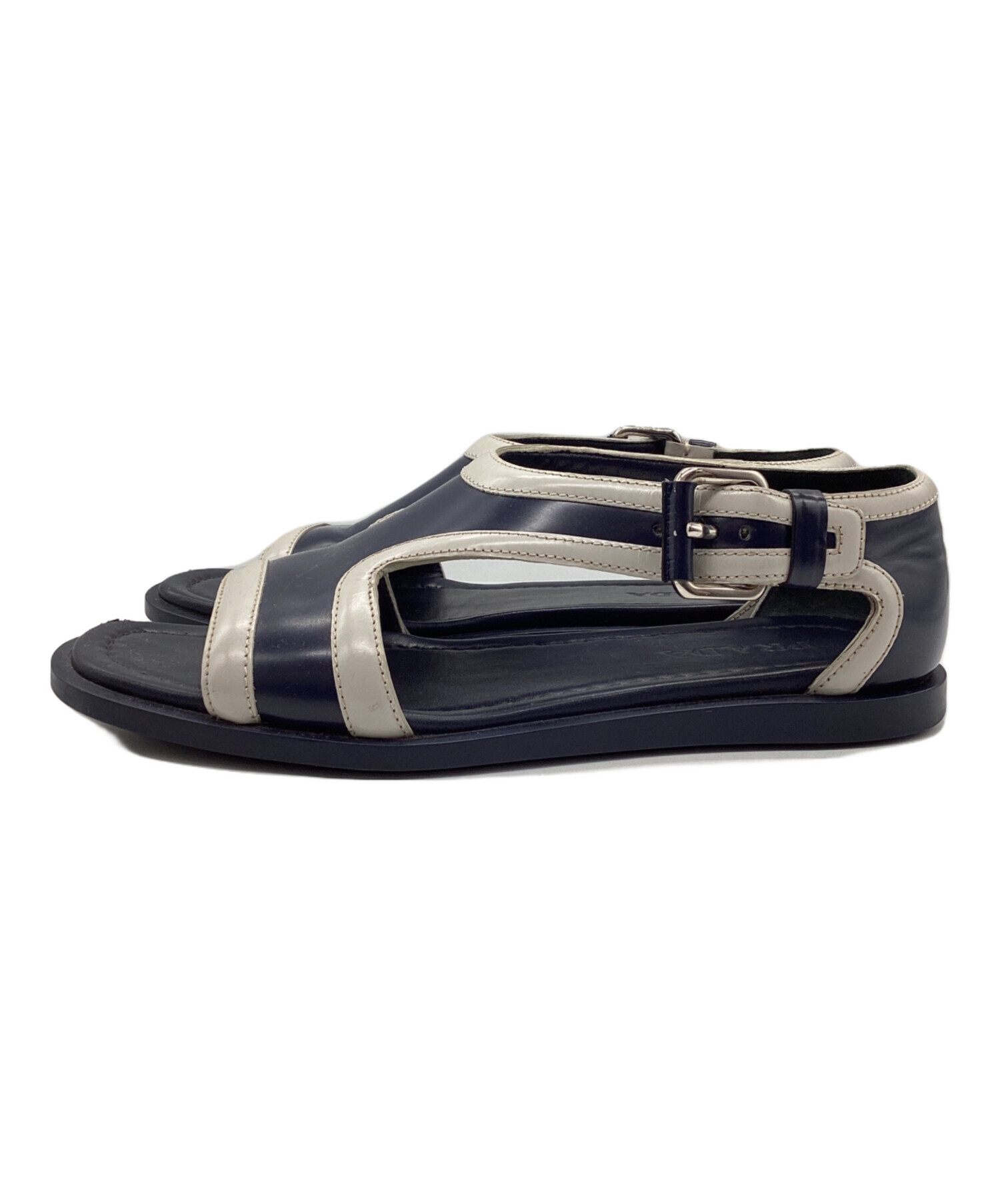 中古・古着通販】PRADA (プラダ) サンダル ネイビー サイズ:SIZE 37.5 