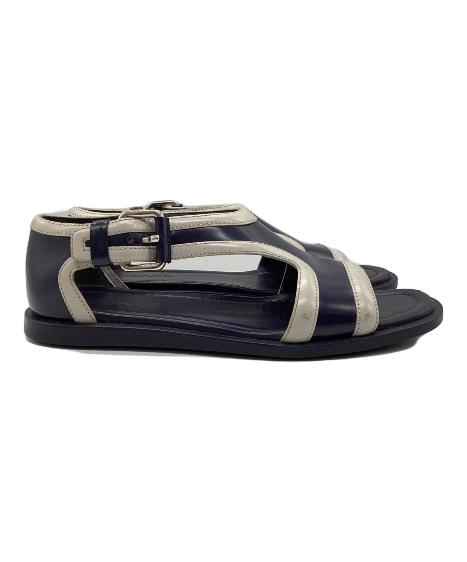 中古・古着通販】PRADA (プラダ) サンダル ネイビー サイズ:SIZE 37.5
