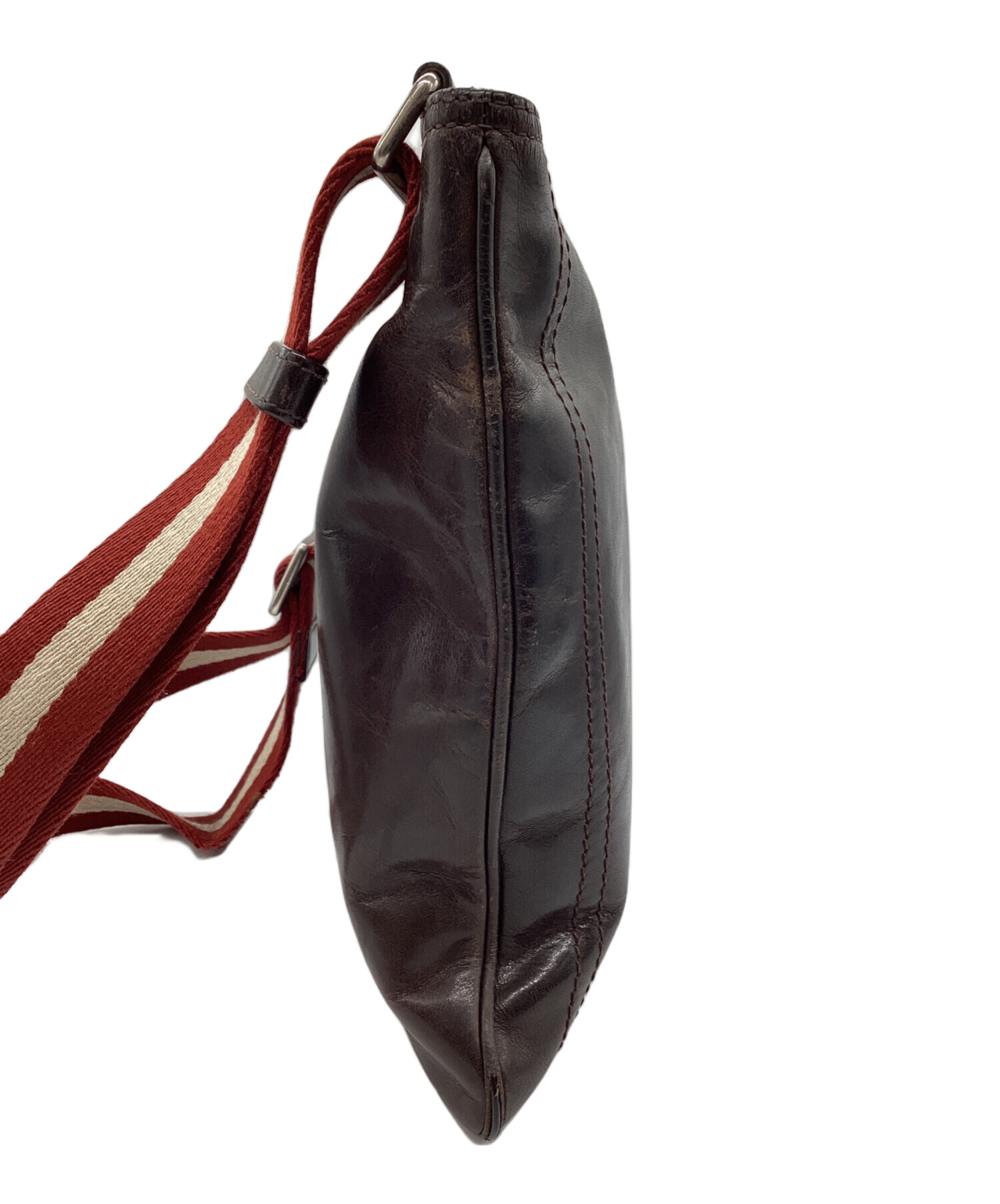 中古・古着通販】BALLY (バリー) レザーサコッシュ ダークブラウン 