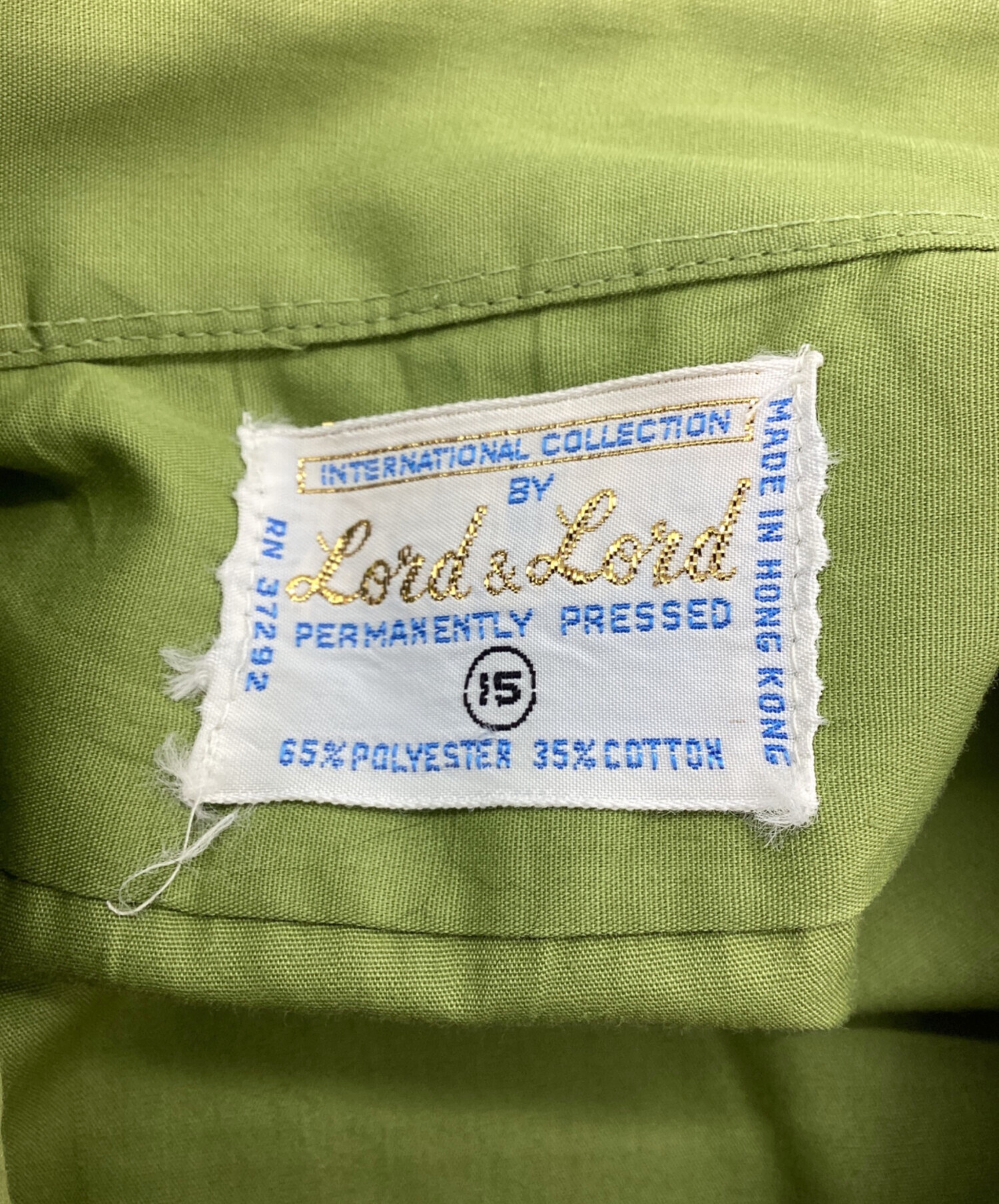 その他 ソノタ カジュアルシャツ F 緑 【古着】【中古】 中古・古着通販】LORD&LORD (-) 70's 半袖シャツ 黄緑 サイズ:SIZE 15