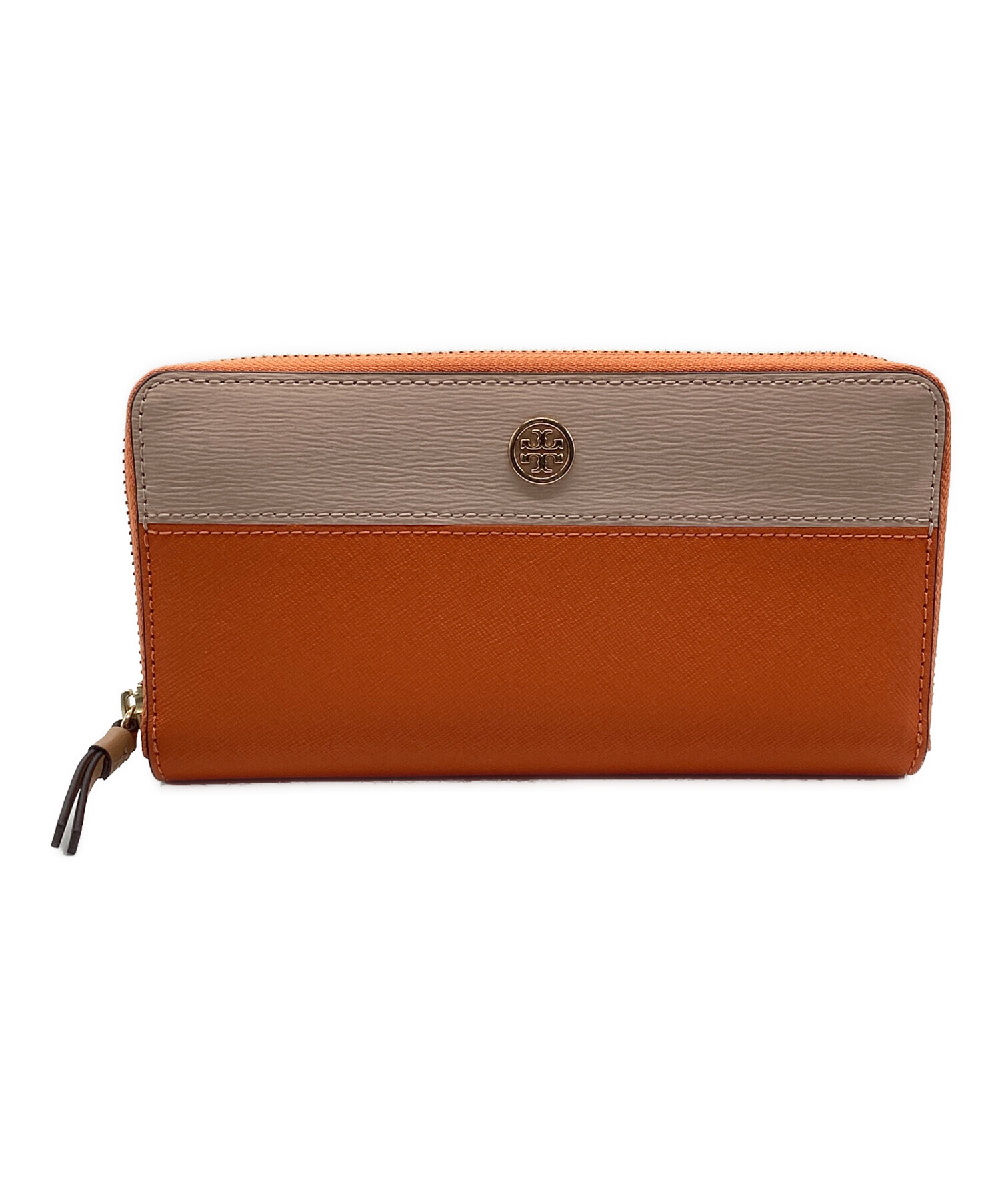 中古・古着通販】TORY BURCH (トリーバーチ) 長財布 オレンジ×ベージュ