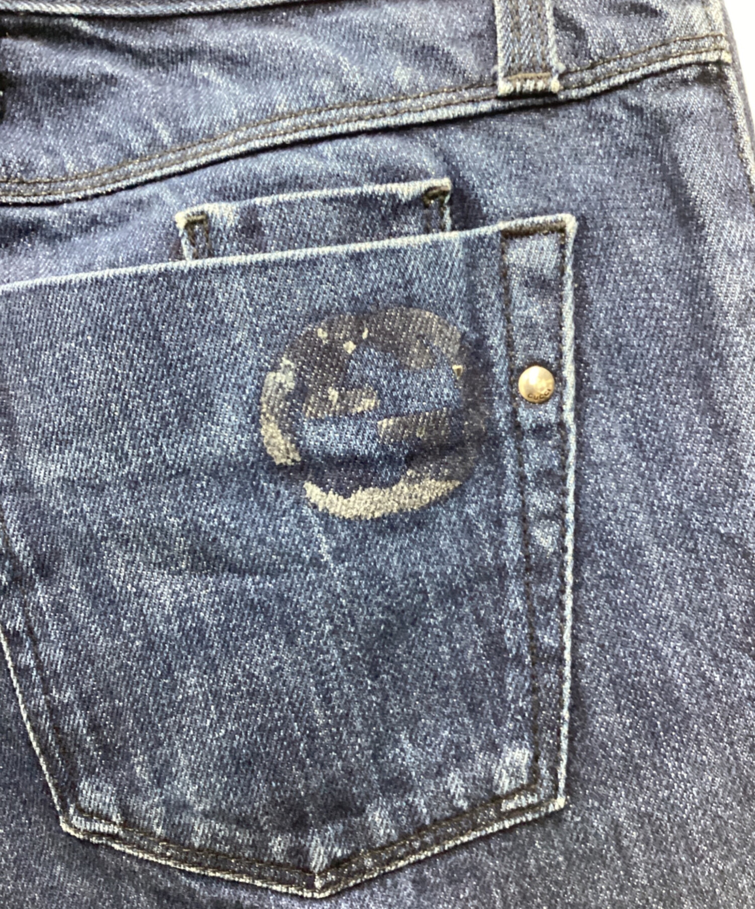 中古・古着通販】GUCCI (グッチ) デニムパンツ インディゴ サイズ:SIZE