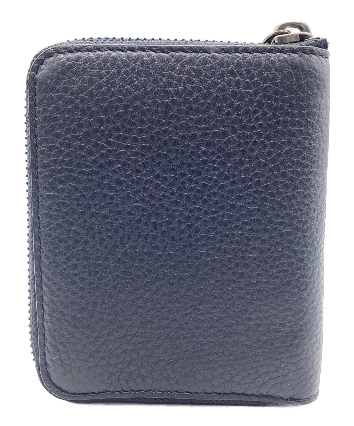 COACH 二つ折り財布 シグネチャー ネイビー 中古・古着通販】COACH (コーチ) ラウンドジップ2つ折り財布 ネイビー
