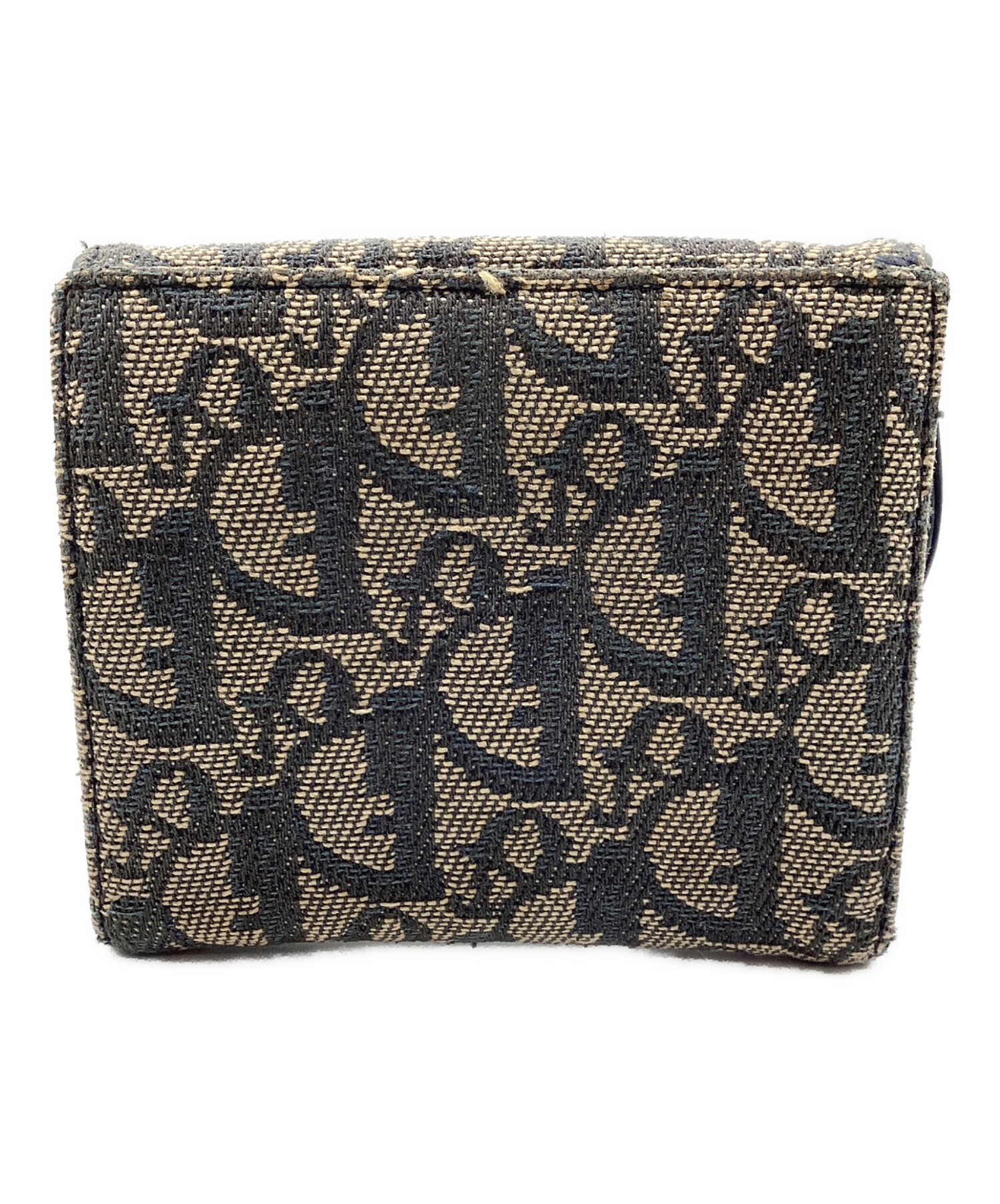 Christian Dior 三つ折り財布 ネイビー/ベージュ Dior 三つ折り財布 ネイビー/ベージュ CDロゴ 美品】Dior ディオール