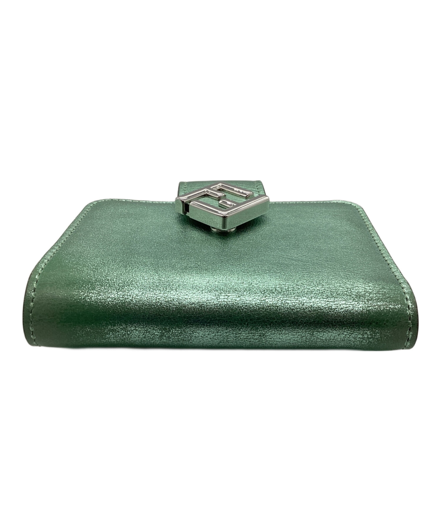 中古・古着通販】FENDI (フェンディ) 2つ折り財布 メタリックグリーン 