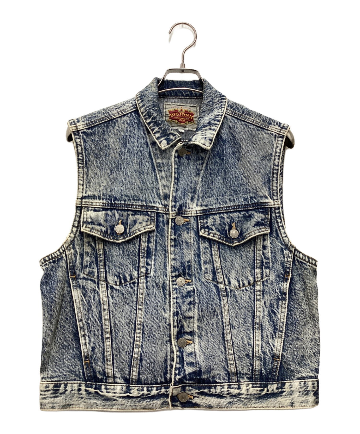 【希少・ヴィンテージ】⭐️BIG JOHN ビッグジョン デニムベスト⭐️ 中古・古着通販】BIG JOHN (ビッグジョン) デニムベスト 推定90s