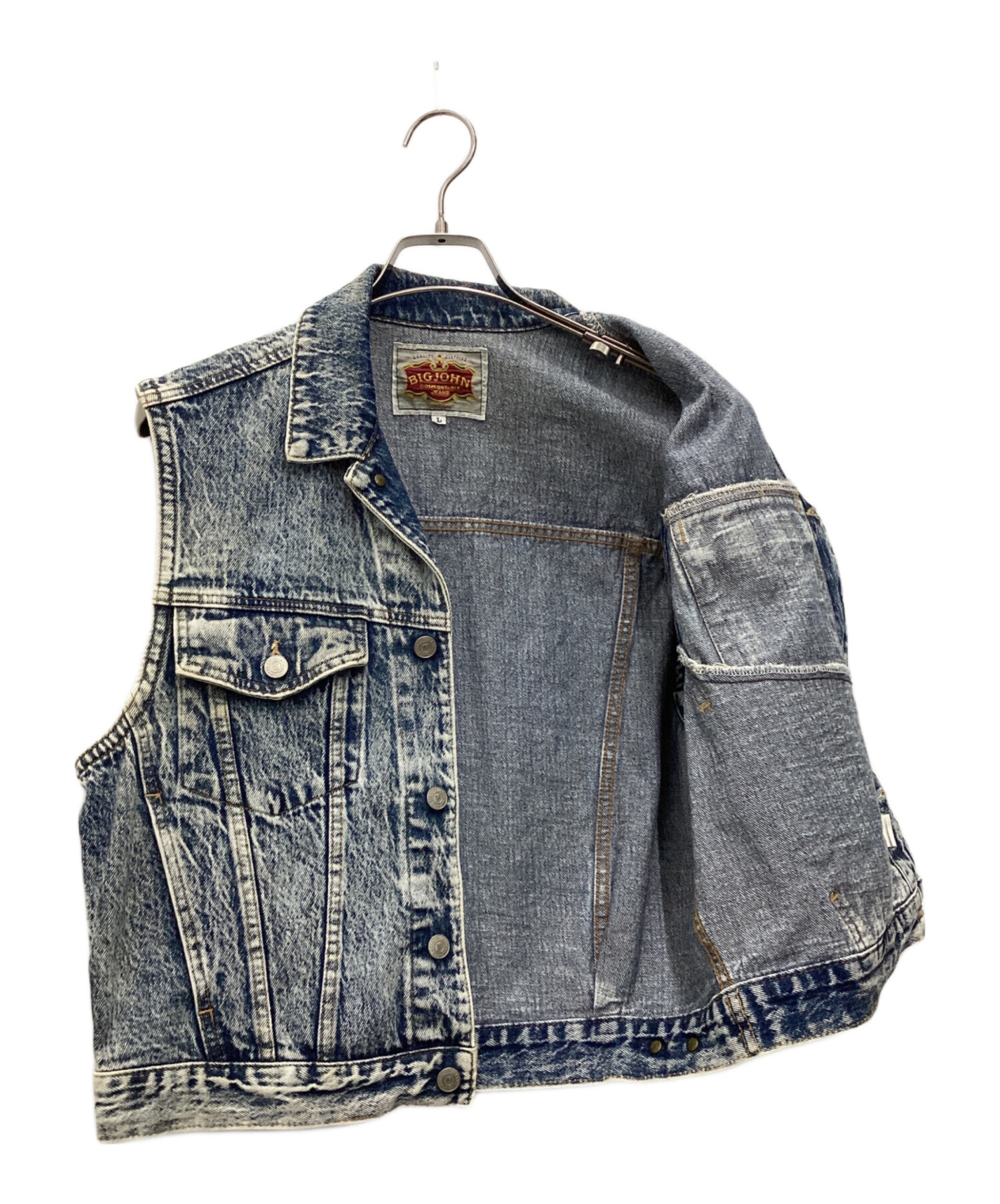 【希少・ヴィンテージ】⭐️BIG JOHN ビッグジョン デニムベスト⭐️ 中古・古着通販】BIG JOHN (ビッグジョン) デニムベスト 推定90s