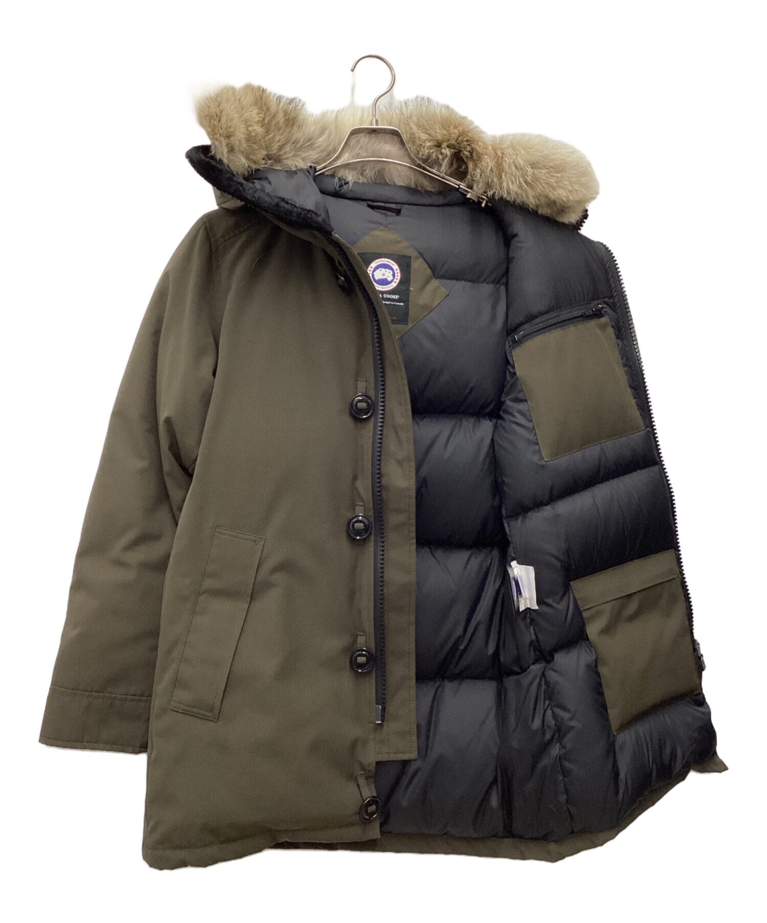 希少】ベージュカラー カナダグース フード付きベージュダウン