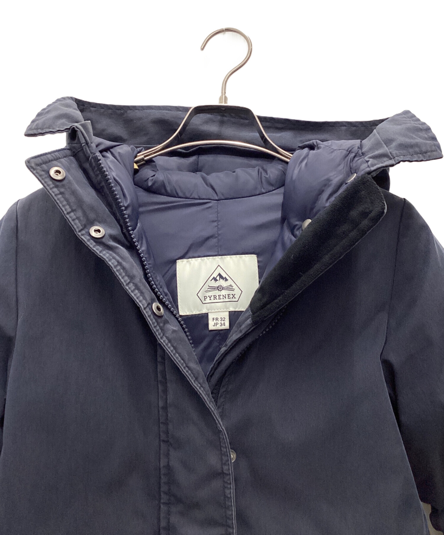 PYRENEX BORDEAUX ダウンジャケット ネイビー 36 タグあり 中古・古着  