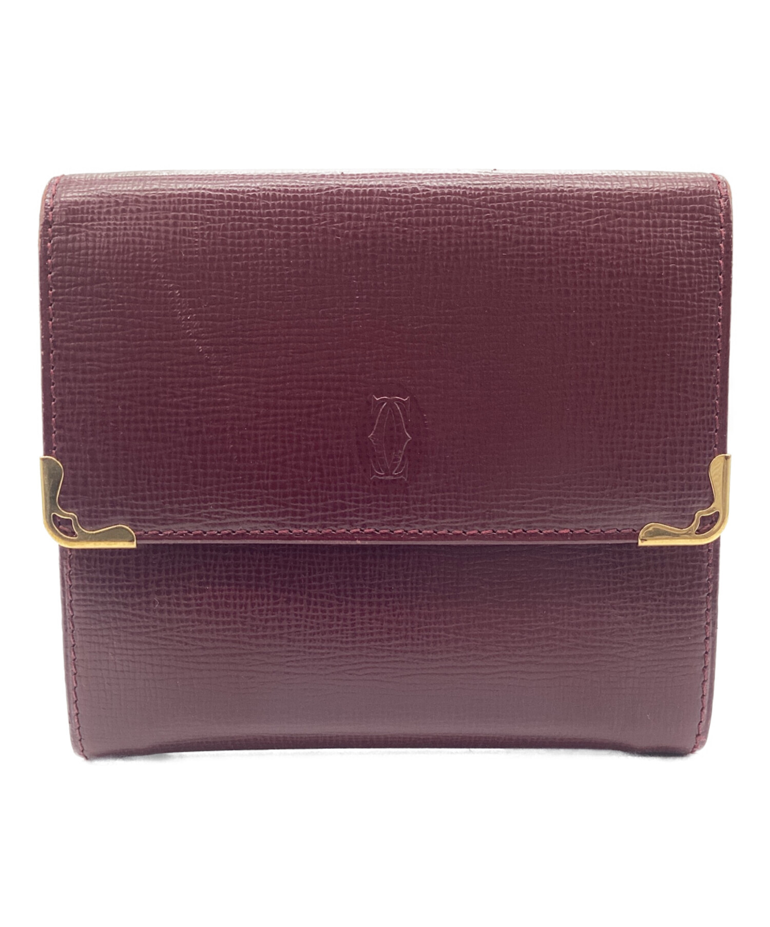 Cartier カルティエ　財布　サイフ　折りたたみ 中古・古着通販】Cartier (カルティエ) 3つ折り財布 レッド｜ブランド