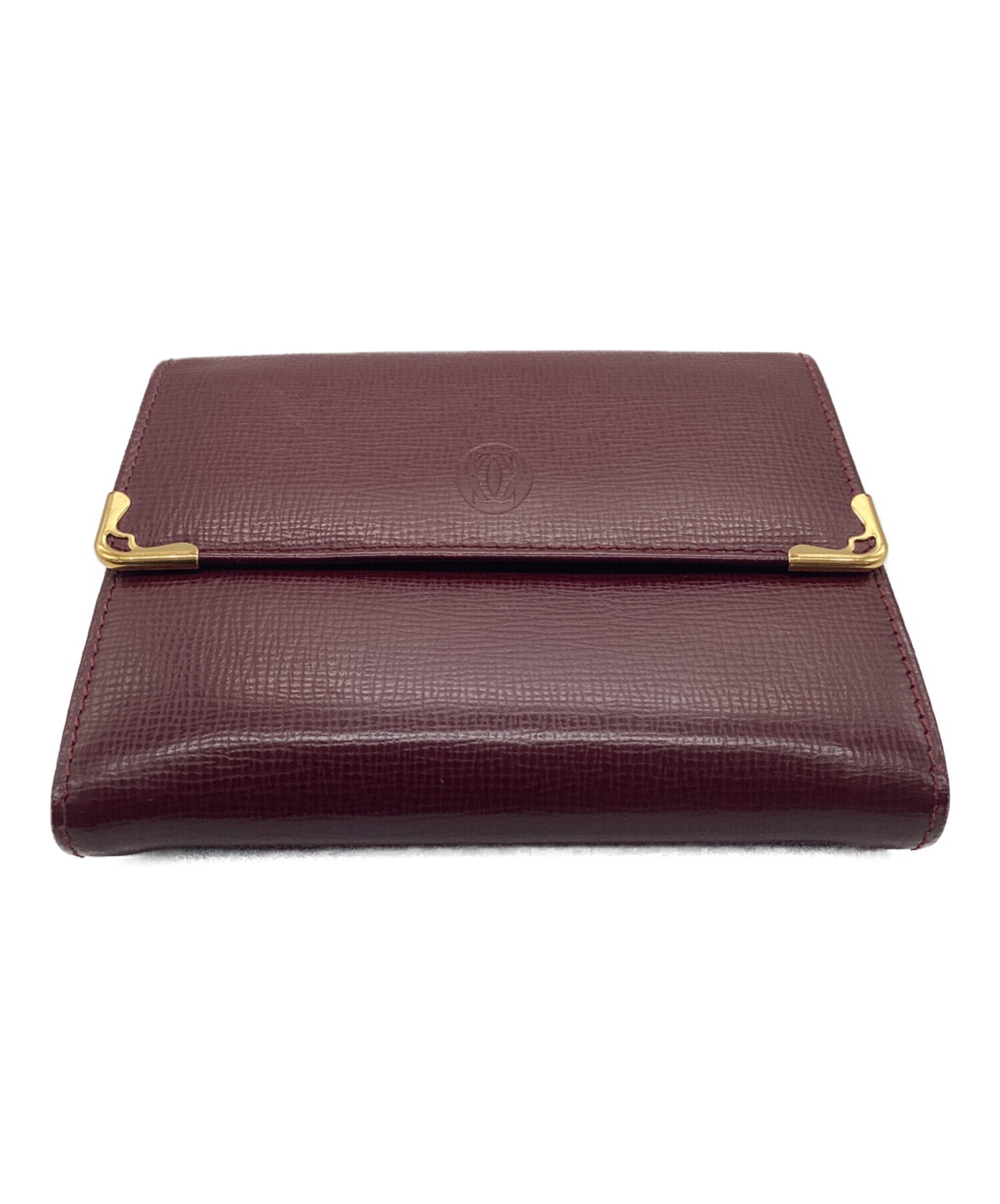 中古・古着通販】Cartier (カルティエ) 3つ折り財布 レッド｜ブランド