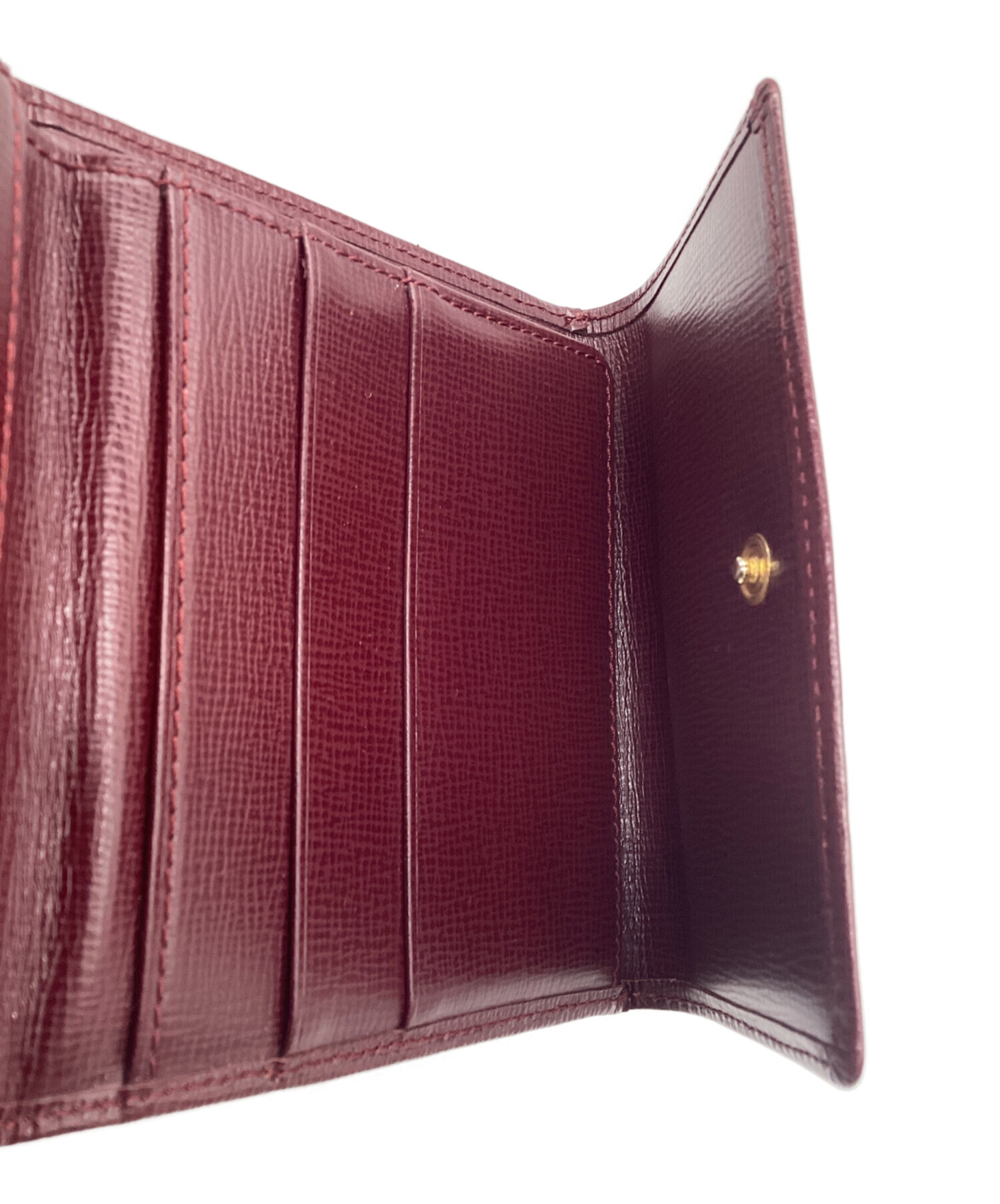 中古・古着通販】Cartier (カルティエ) 3つ折り財布 レッド｜ブランド