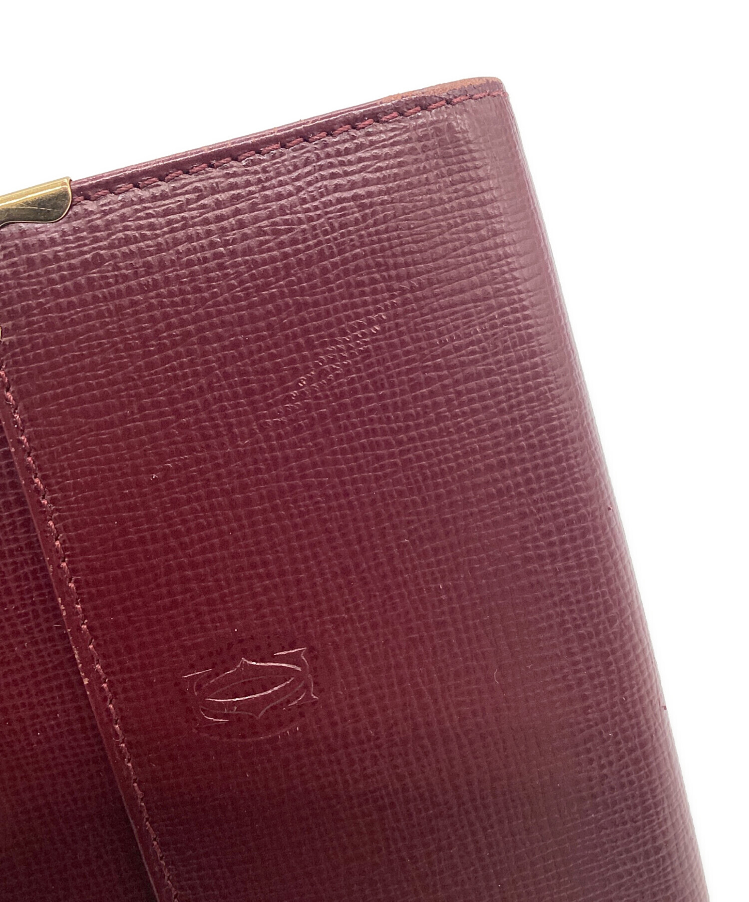 中古・古着通販】Cartier (カルティエ) 3つ折り財布 レッド｜ブランド