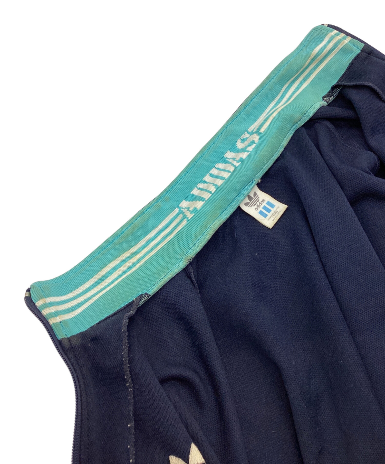 80s adidas デサント ワイドフレア トラックパンツネイビー アディダス 中古・古着通販】adidas (アディダス) トラックジャケット デサント