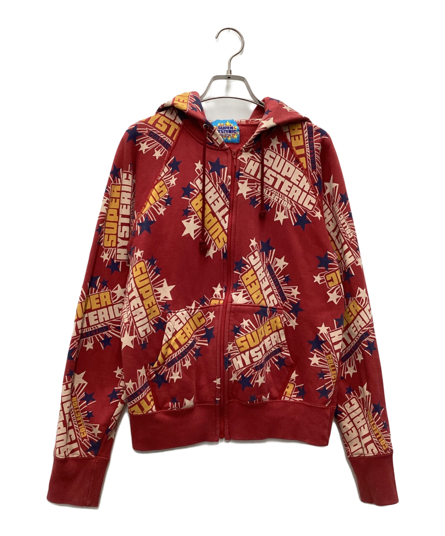 HYSTERIC GLAMOUR 赤 ジップアップパーカー 中古・古着通販】Hysteric Glamour (ヒステリックグラマー) ジップ