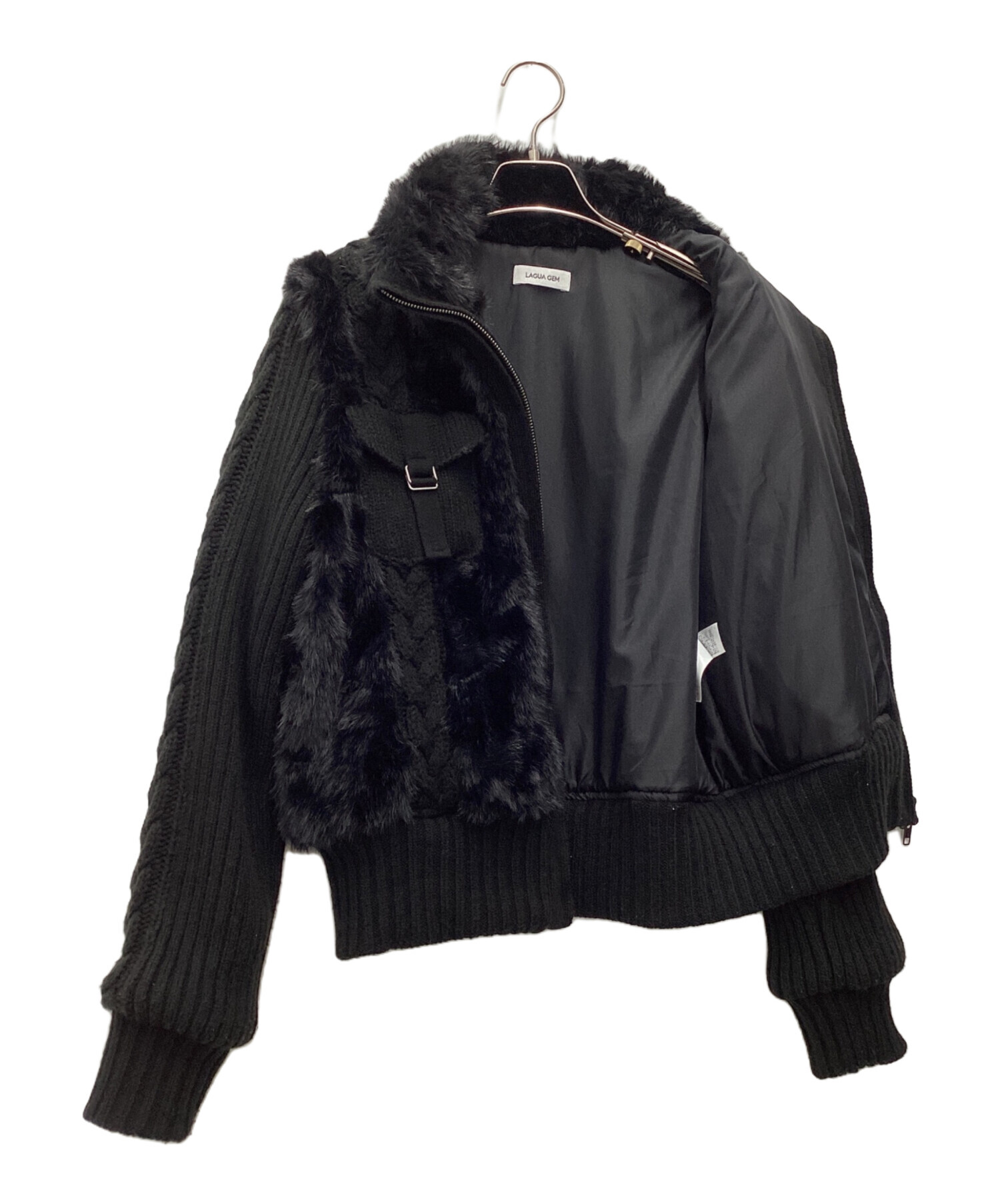中古・古着通販】LAGUA GEM (ラグアジェム) CABLE KNIT FAUX FUR