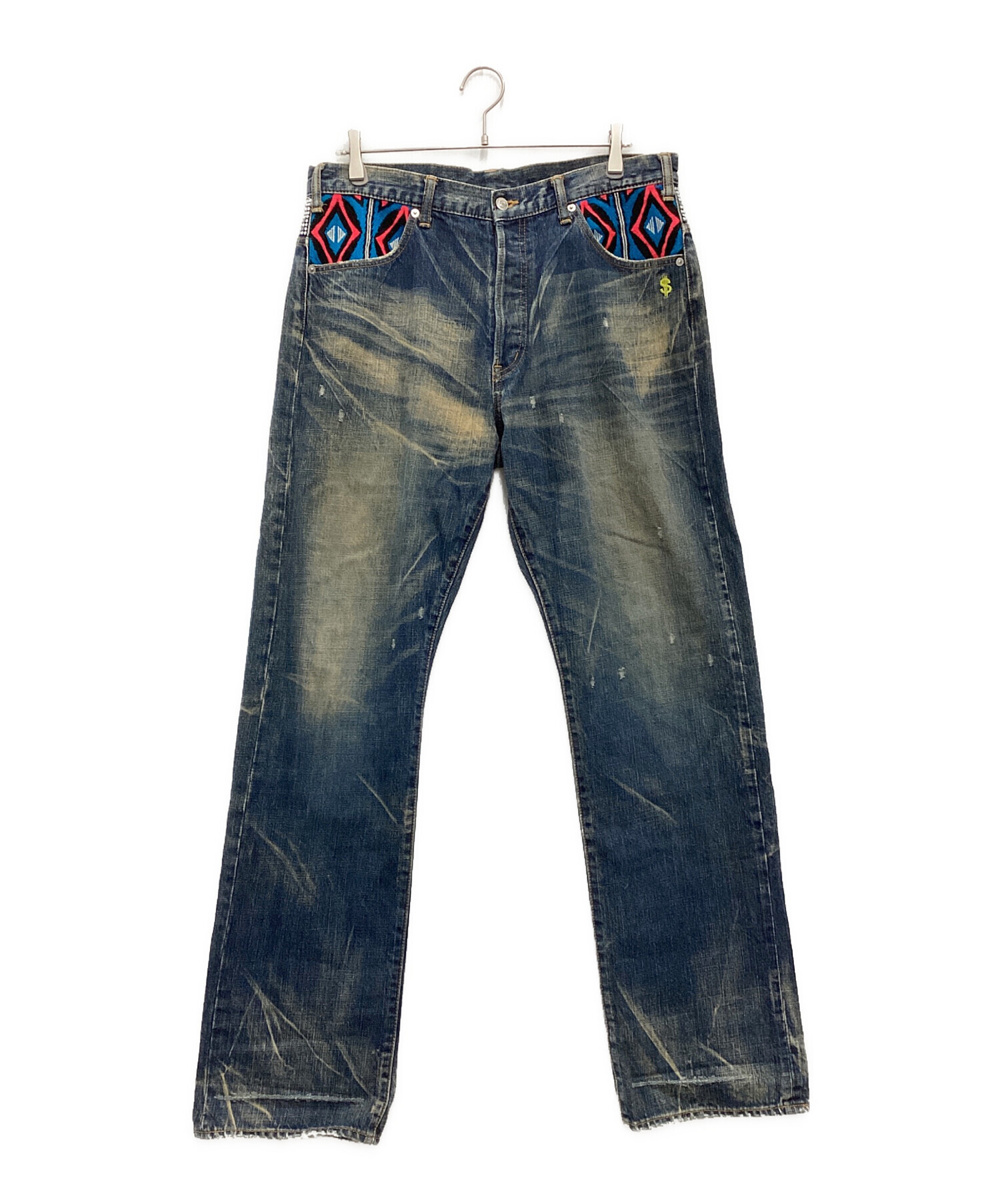 SWG スワッガー パッチワークデザイン デニムパンツ W32 swagger デニム W32 ＄パッチ SWG スワッガー パッチワークデザイン