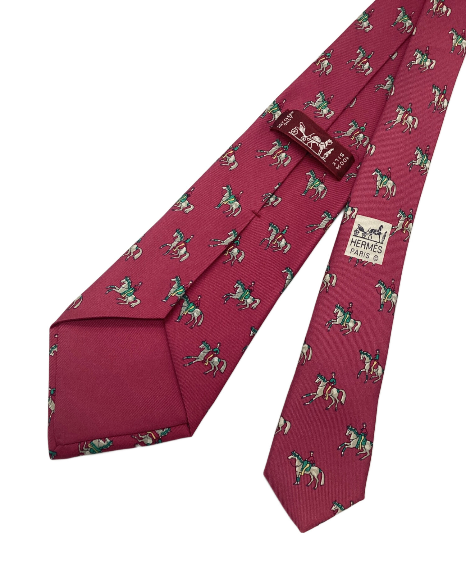HERMES 完全新品タグ付 ネクタイ 馬とジョッキー 専用ボックス付 中古・古着通販】HERMES (エルメス) ネクタイ 馬柄 ショッキングピンク