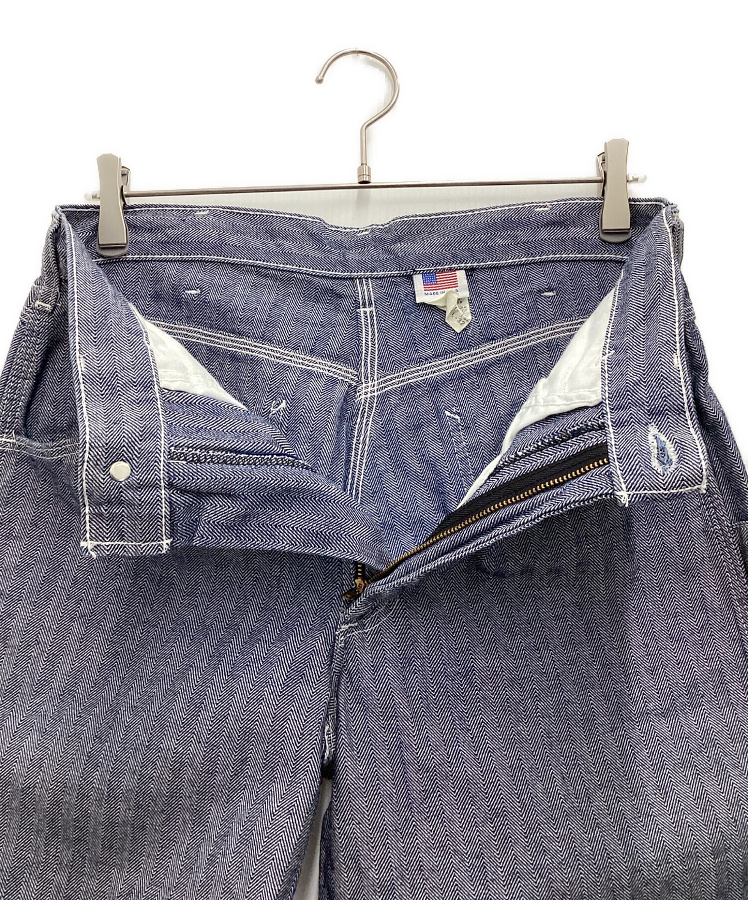 ポインター　POINTER ヘリンボーン　ペインターパンツ　USA製 W38 中古・古着通販】POINTER (ポインター) ヘリンボーンペインターパンツ