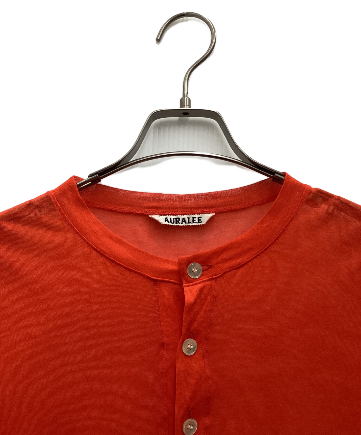 AURALEE カーディガン　オーラリー サイズ1 中古・古着通販】AURALEE (オーラリー) 薄手カーディガン オレンジ
