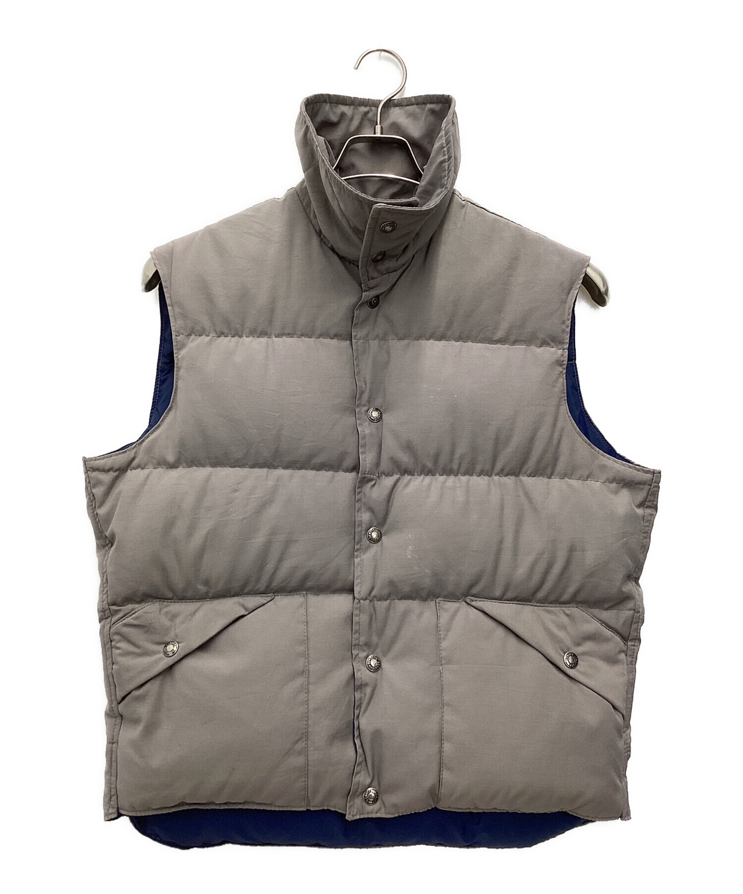 中古・古着通販】Schott (ショット) ダウンベスト グレー×ブラウン 