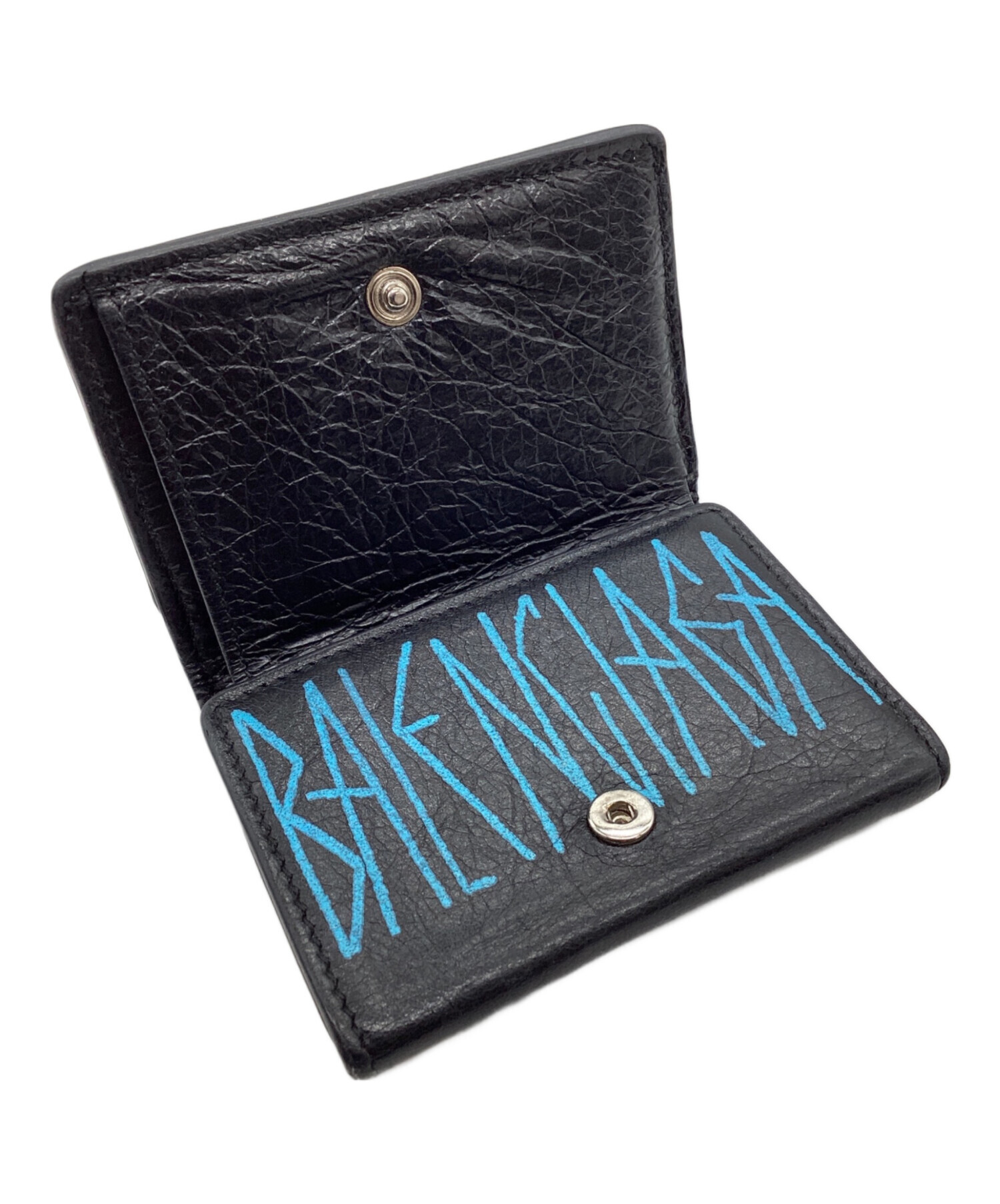 中古・古着通販】BALENCIAGA (バレンシアガ) 3つ折り財布 ブラック