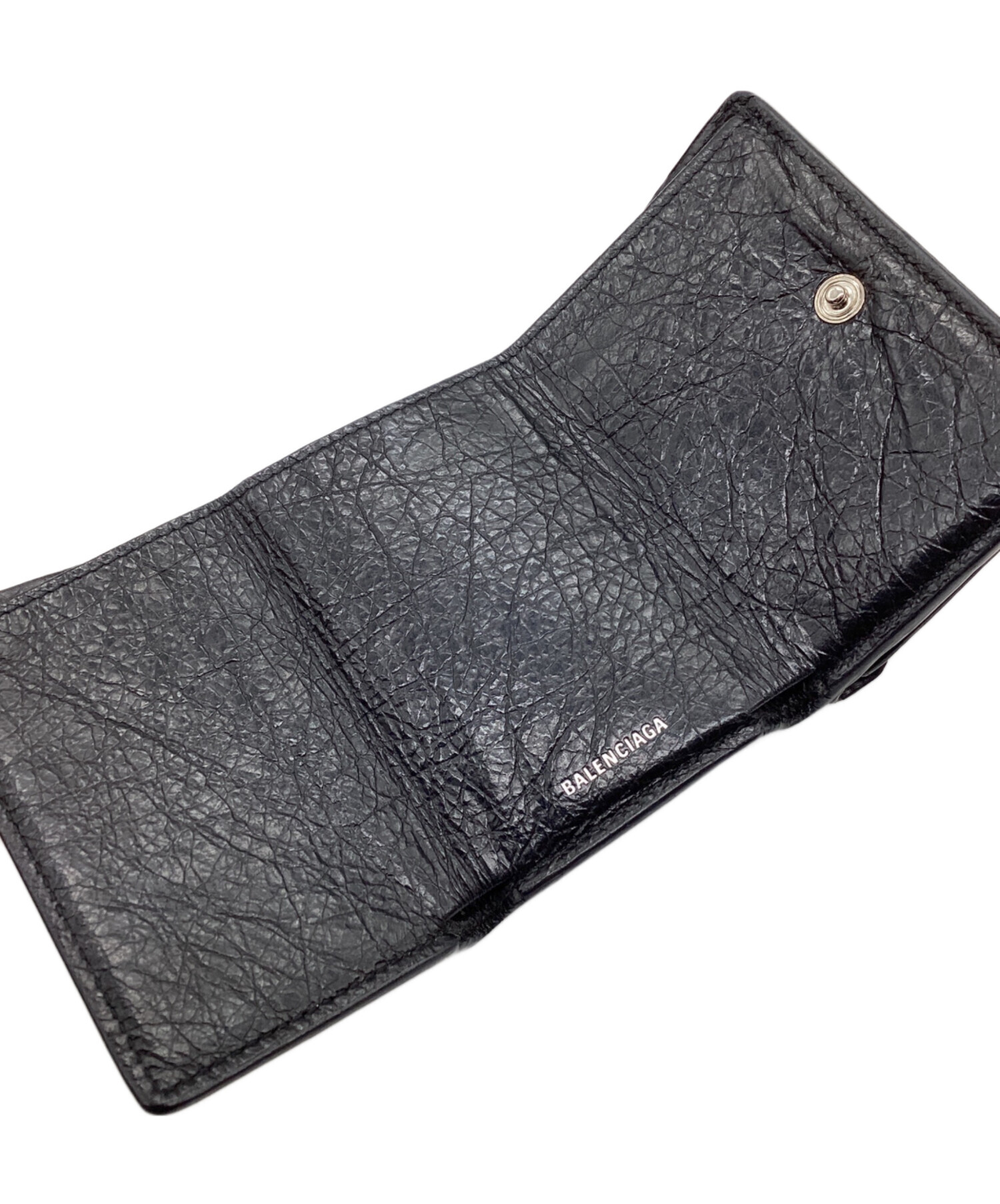 中古・古着通販】BALENCIAGA (バレンシアガ) 3つ折り財布 ブラック