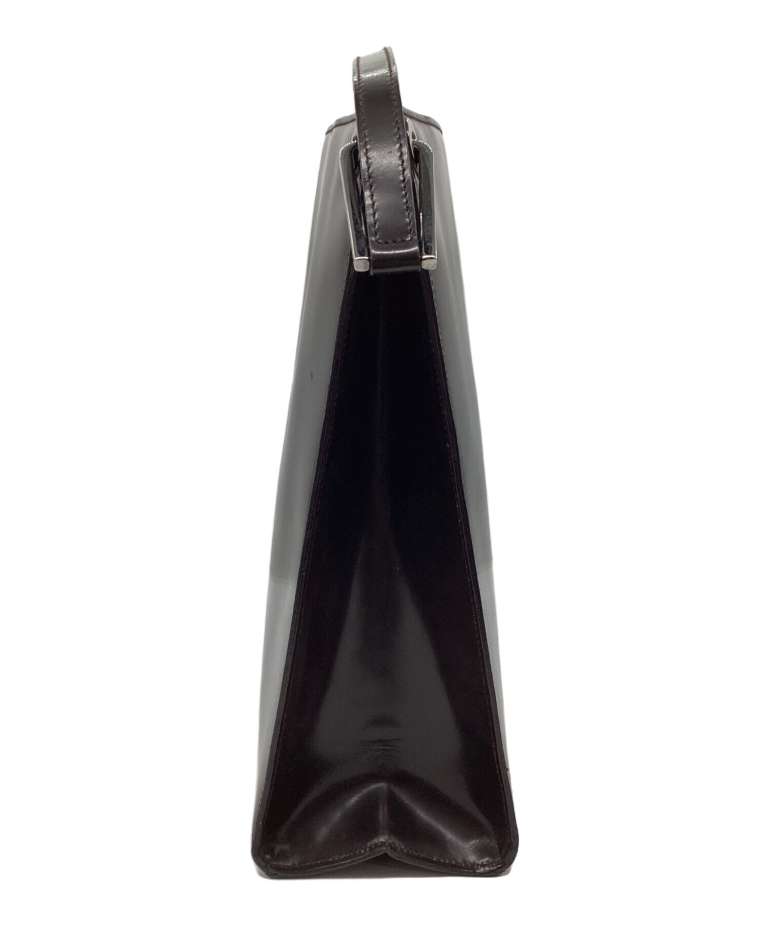 中古・古着通販】GUCCI (グッチ) エナメルバッグ ダークブラウン