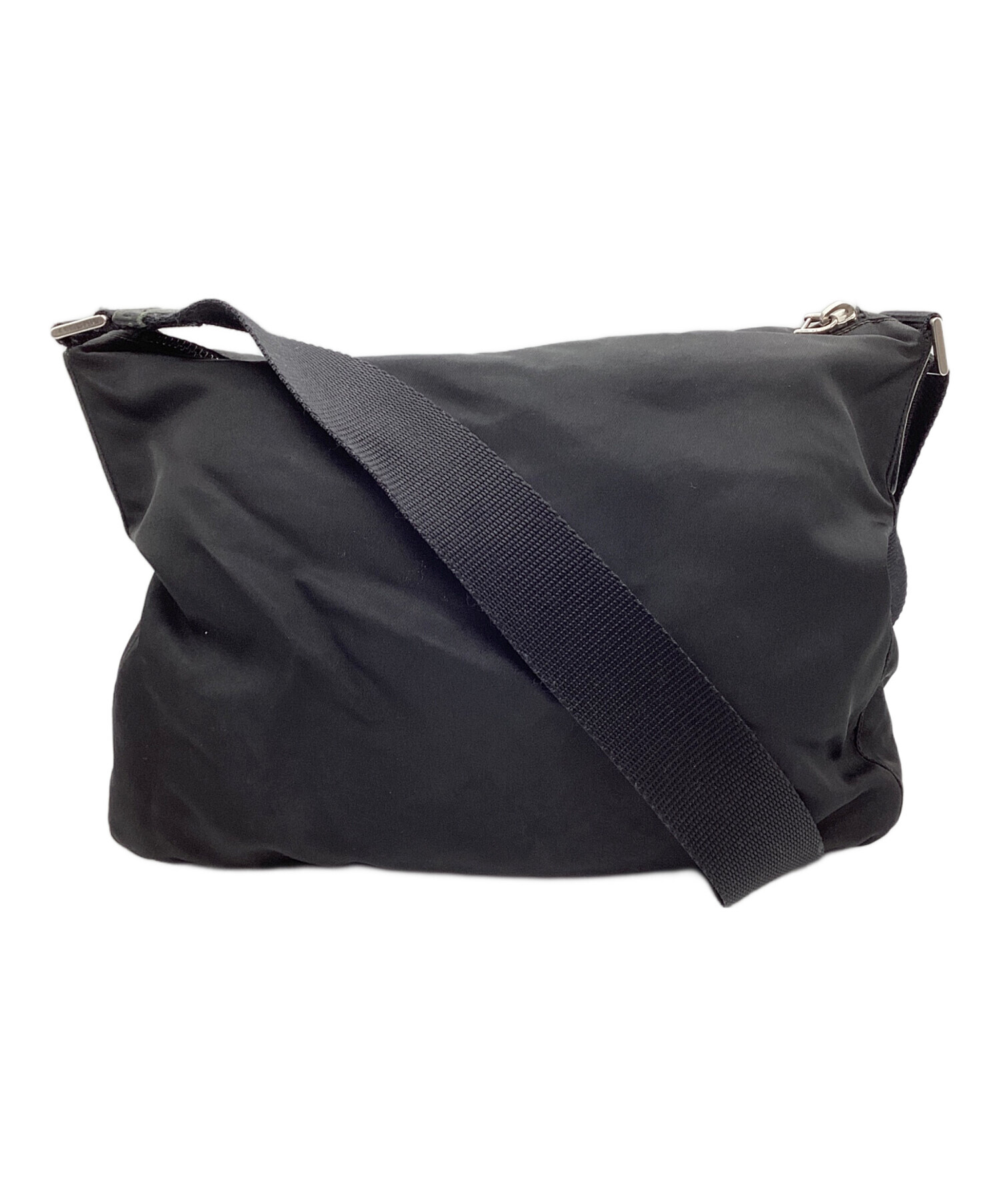 中古・古着通販】PRADA (プラダ) ナイロンショルダーバッグ ブラック 