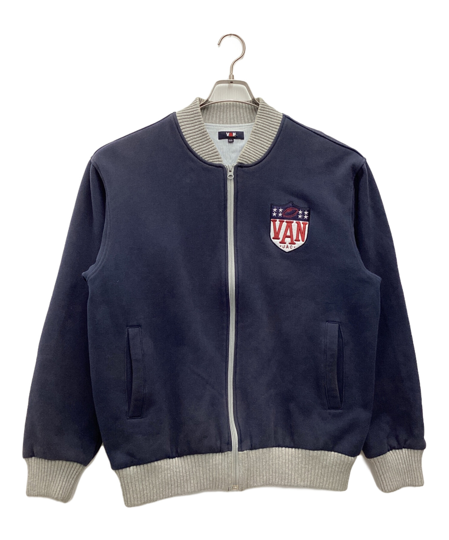 VAN ネイビー ジャンパー 【古着】L 中古・古着通販】VAN (ヴァン) スタジャン ネイビー サイズ:L