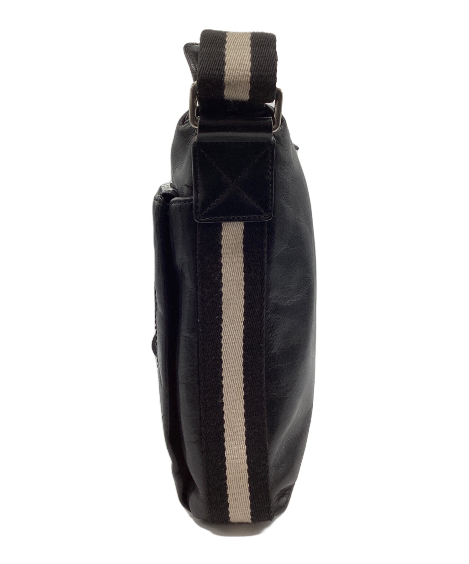 中古・古着通販】BALLY (バリー) レザーショルダーバッグ ブラック