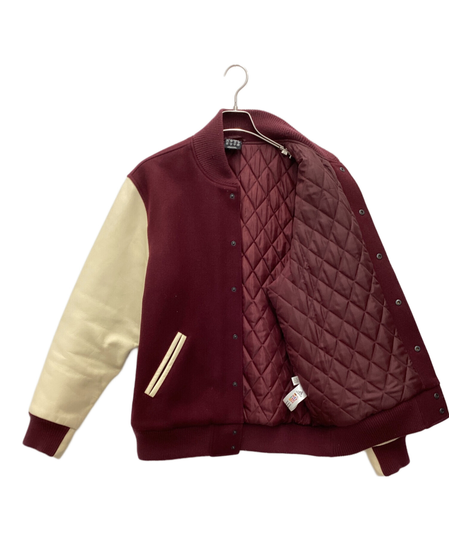 中古・古着通販】adidas (アディダス) スタジャン ベージュ×ボルドー