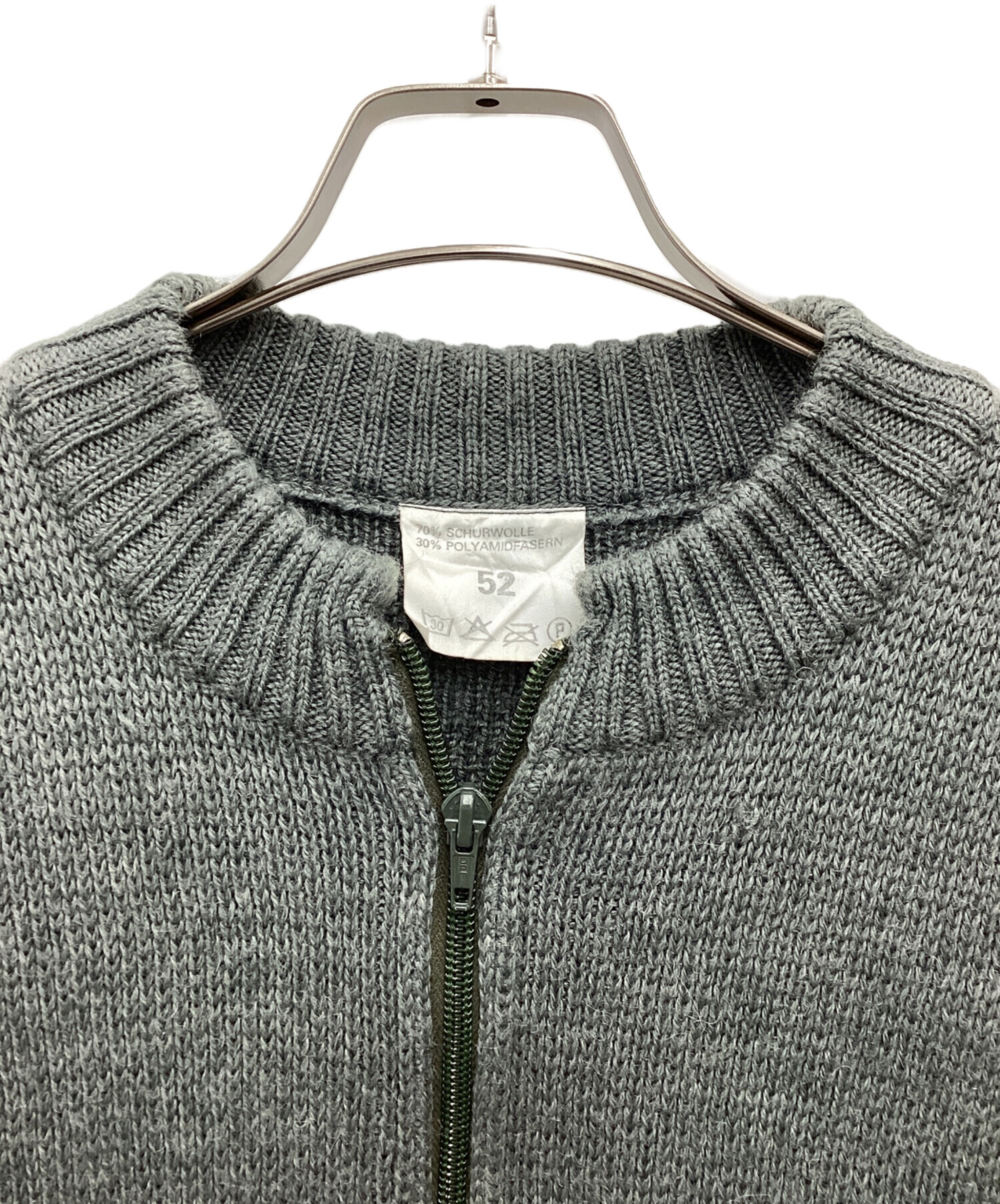 中古・古着通販】MILITARY (ミリタリー) ハーフジップニット グリーン