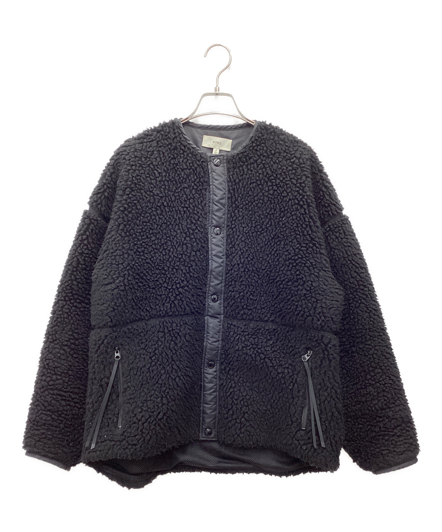 中古・古着通販】HYKE (ハイク) フリースジャケット ブラック サイズ