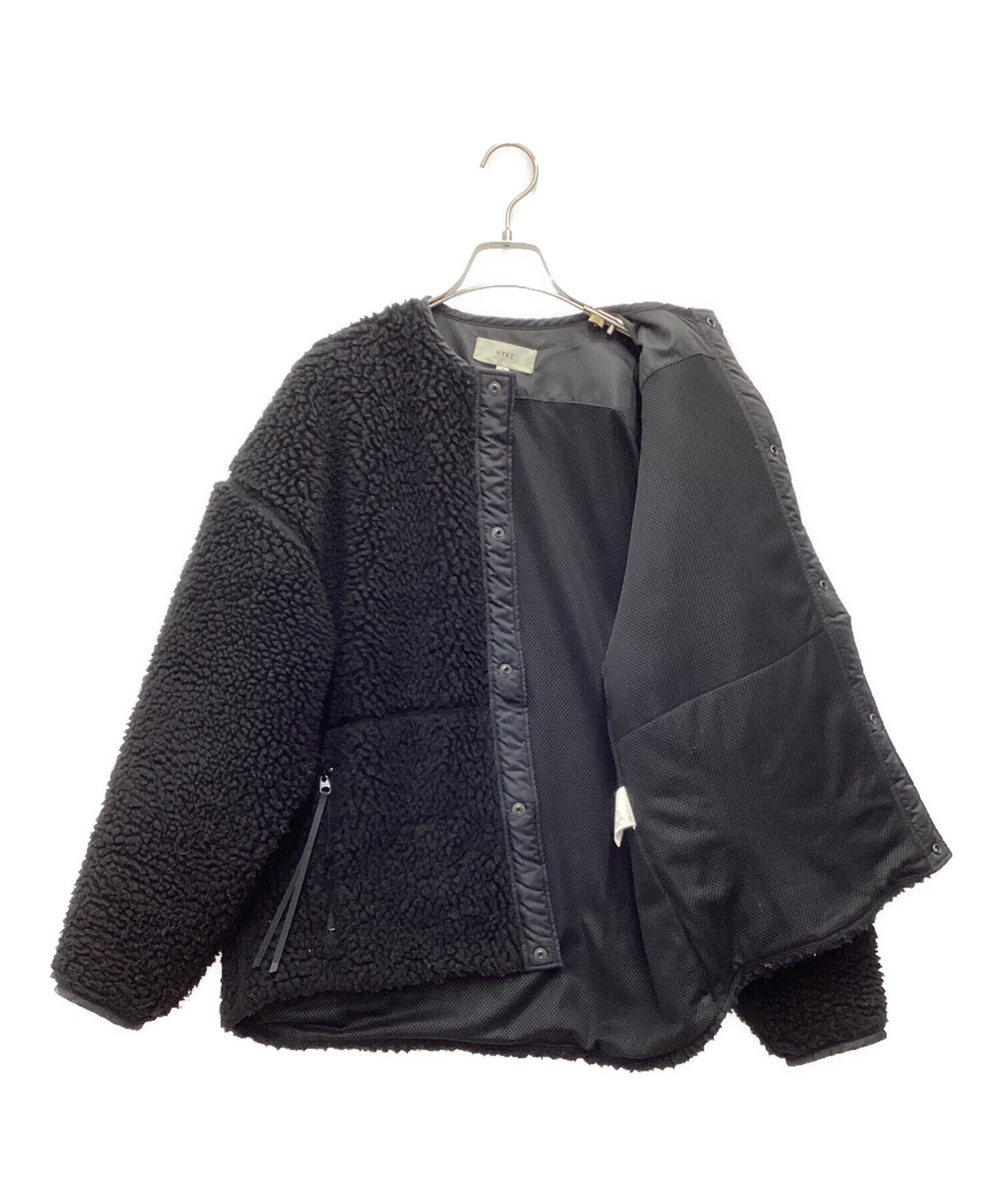 中古・古着通販】HYKE (ハイク) フリースジャケット ブラック サイズ