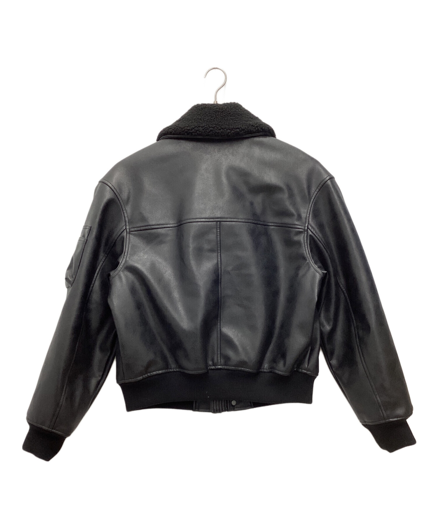 中古・古着通販】ZARA (ザラ) フェイクレザーブルゾン ブラック サイズ