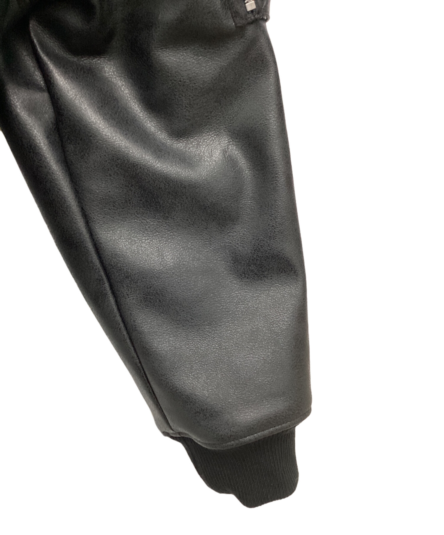 中古・古着通販】ZARA (ザラ) フェイクレザーブルゾン ブラック サイズ