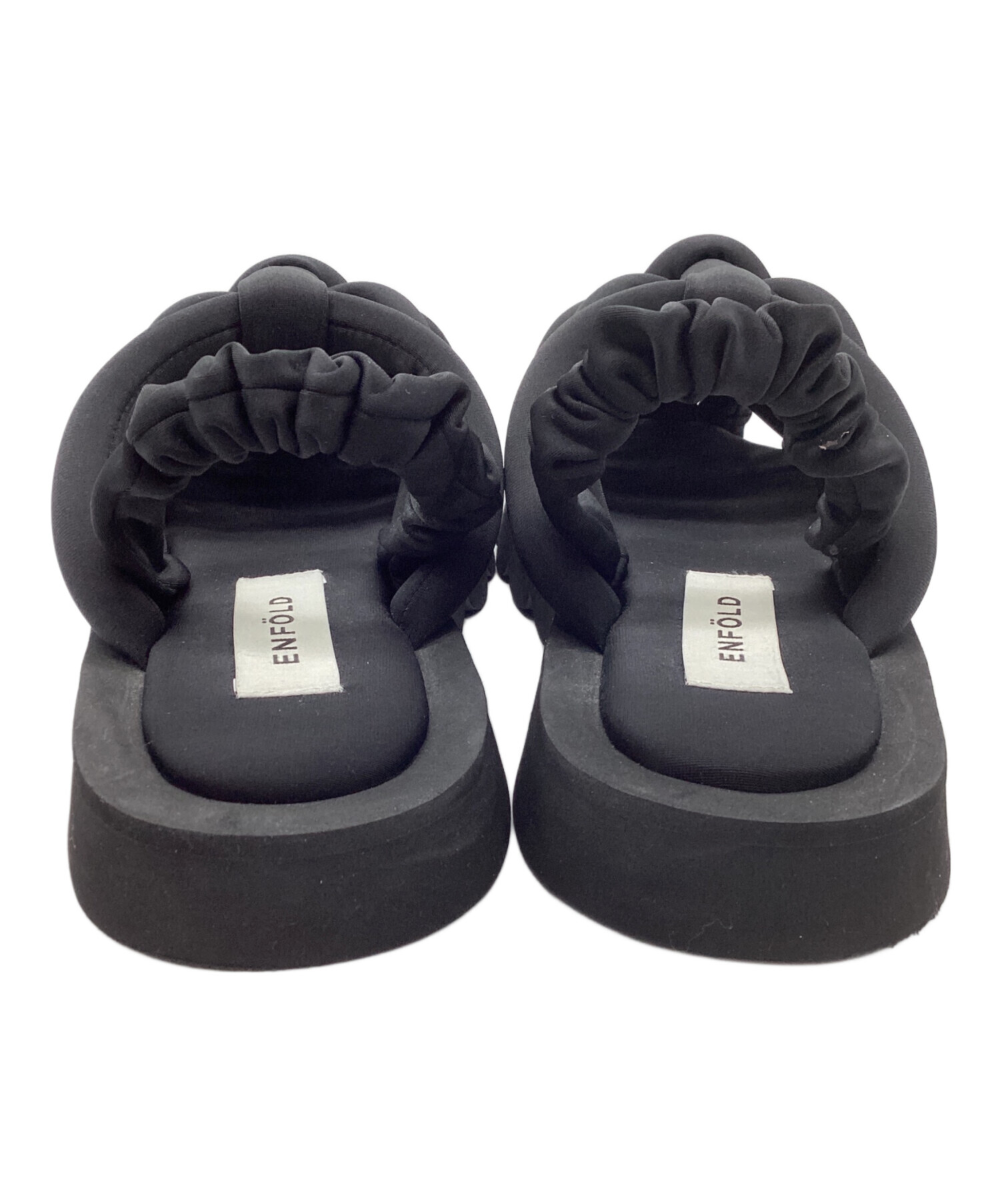 エンフォルド　サンダル 黒　未使用品 中古・古着通販】ENFOLD (エンフォルド) パテッドサンダル ブラック