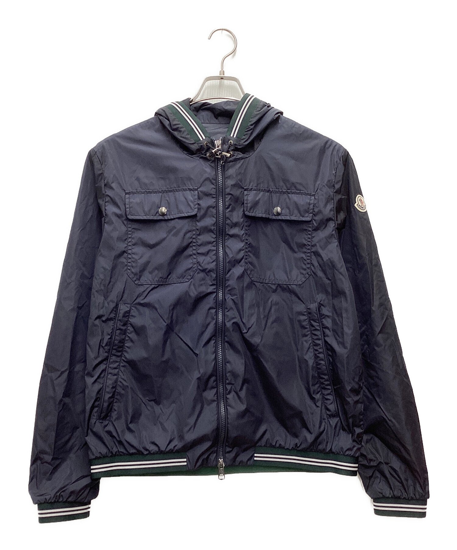 モンクレール ナイロンジャンパー ネイビー 中古・古着通販】MONCLER 