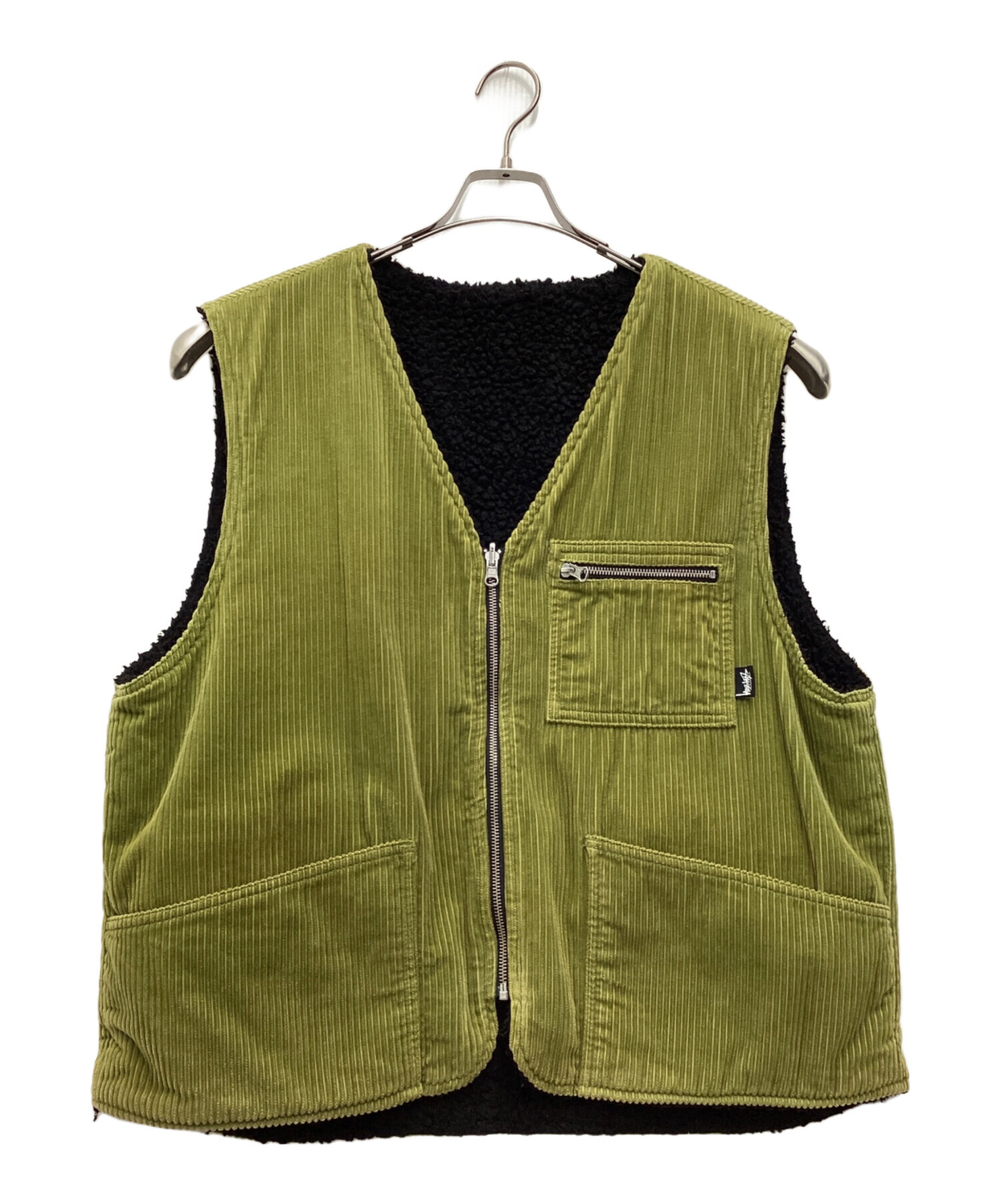 中古・古着通販】stussy (ステューシー) コーデュロイベスト オリーブ 
