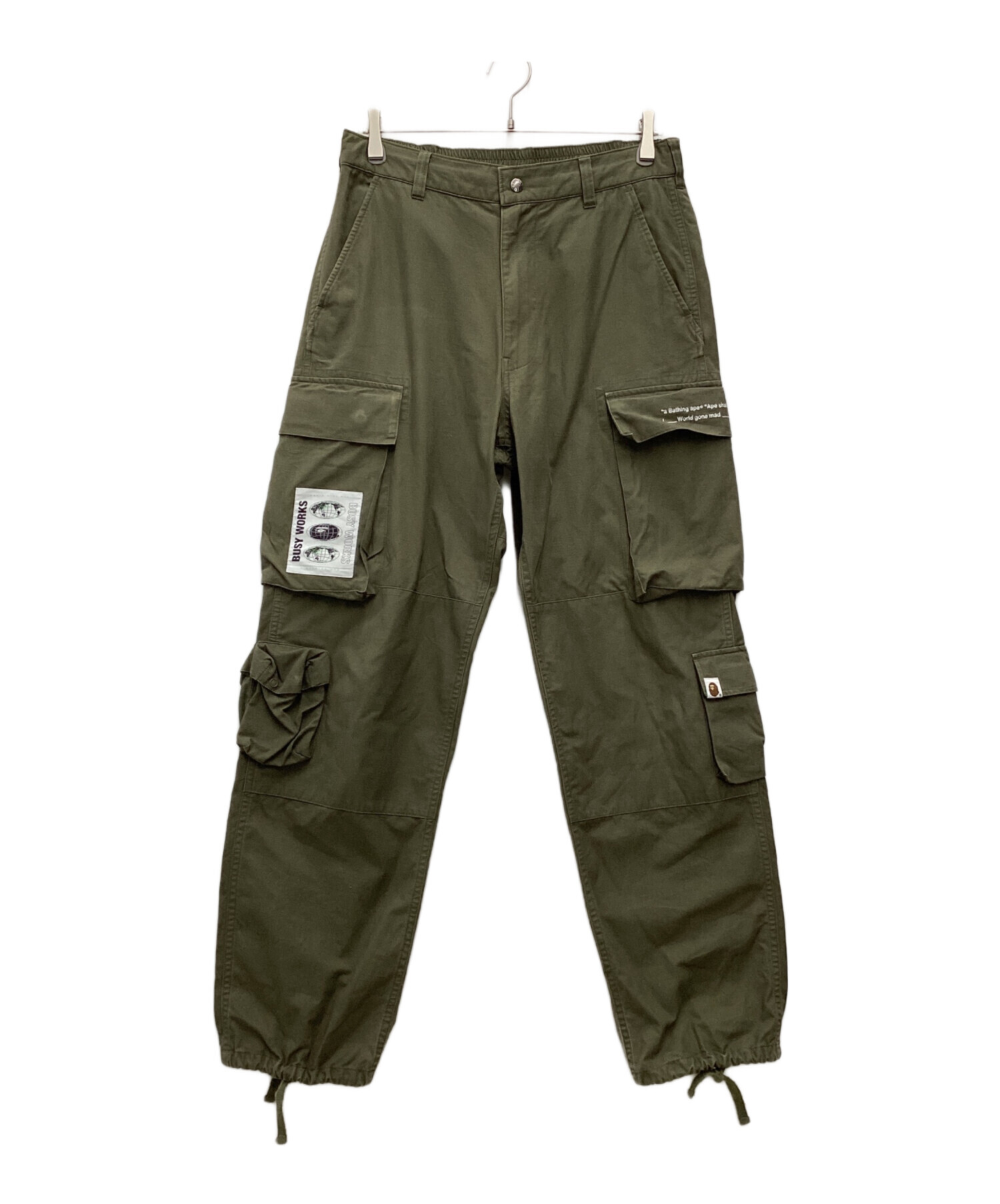 A BATHING APE パンツ Lサイズ グリーン 中古・古着通販】A BATHING APE (アベイシングエイプ) カーゴパンツ